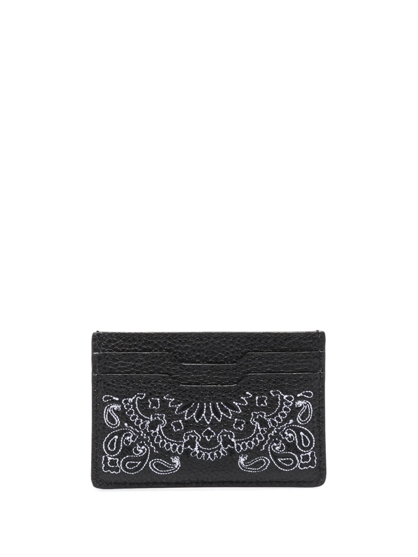 bandana-print leather cardholder