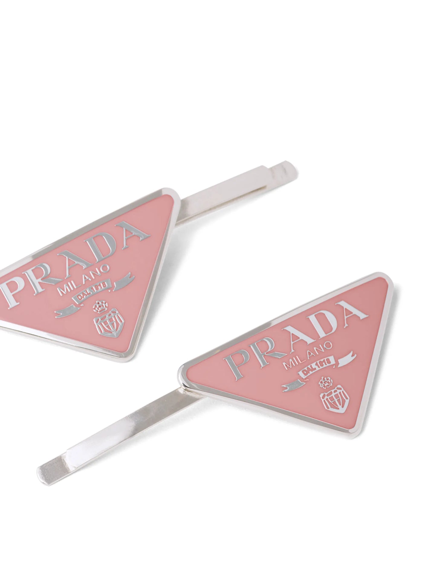triangle-logo hair clips (set of two)