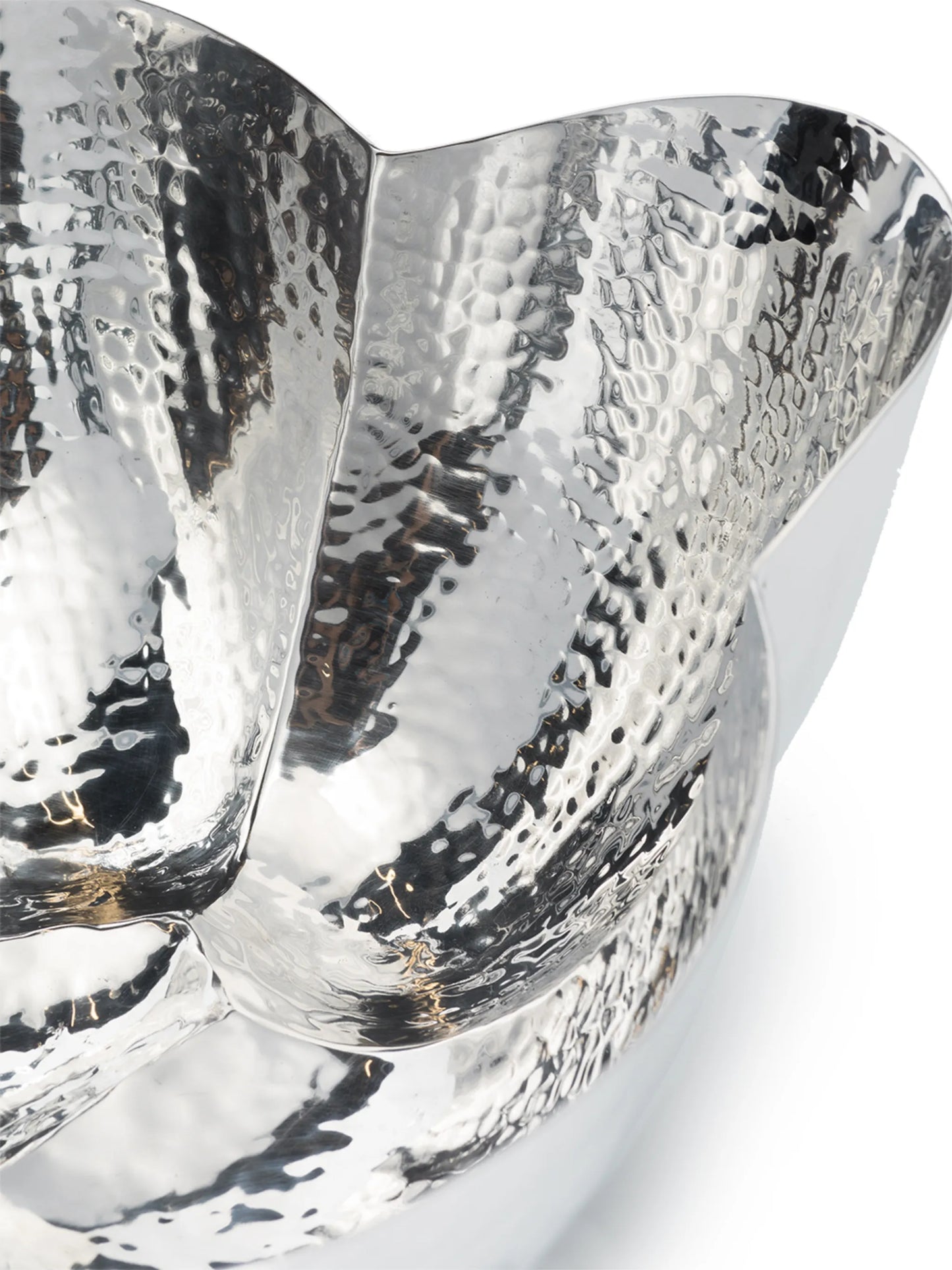 Cloud hammered sculptural bowl