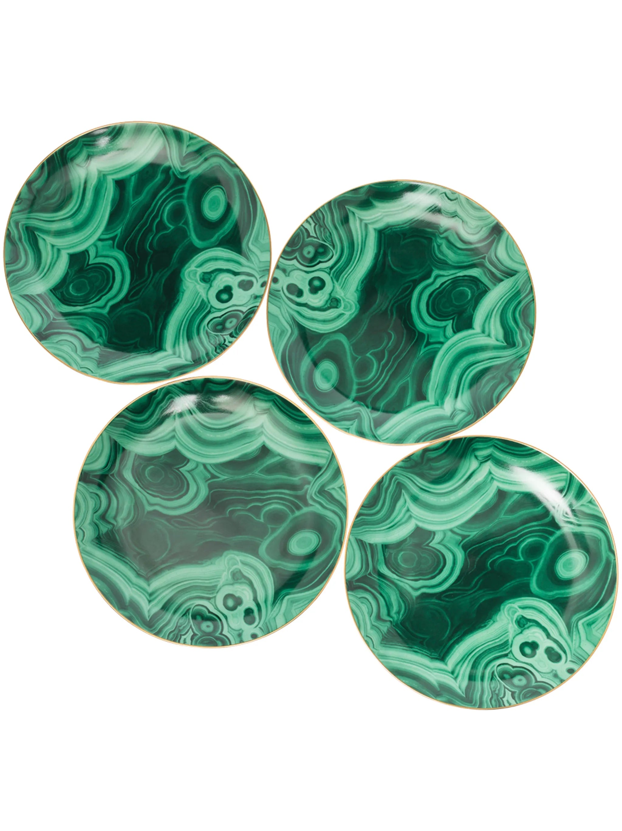 set of four dessert plates