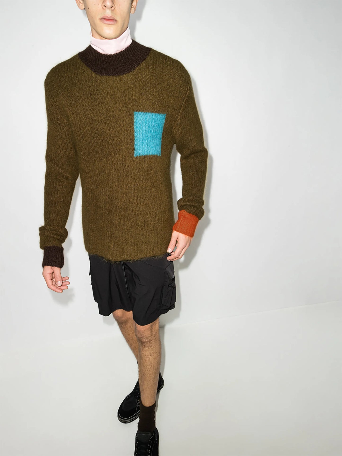 colourblock ribbed jumper