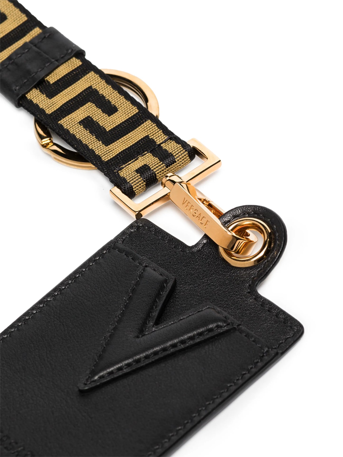 V Greca strap cardholder