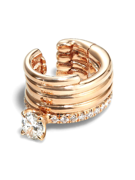 18kt rose gold Blast diamond ear cuff