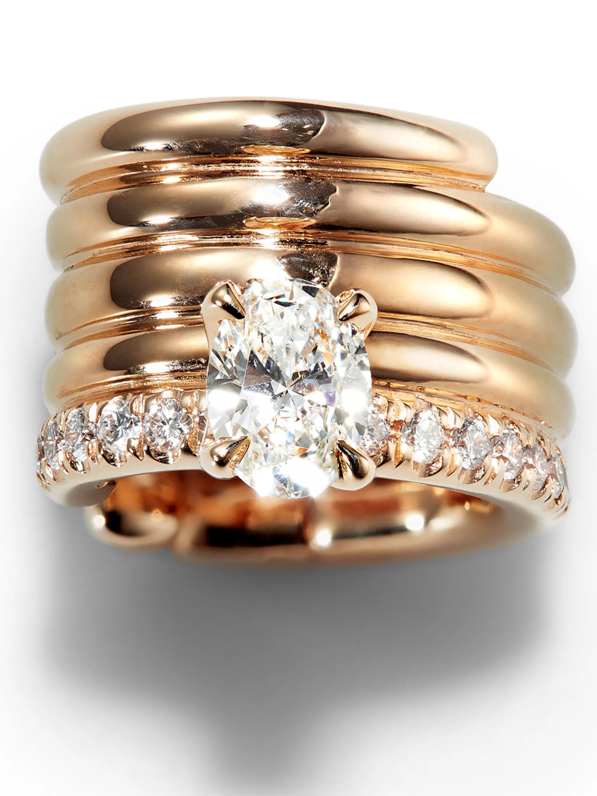 18kt rose gold Blast diamond ear cuff