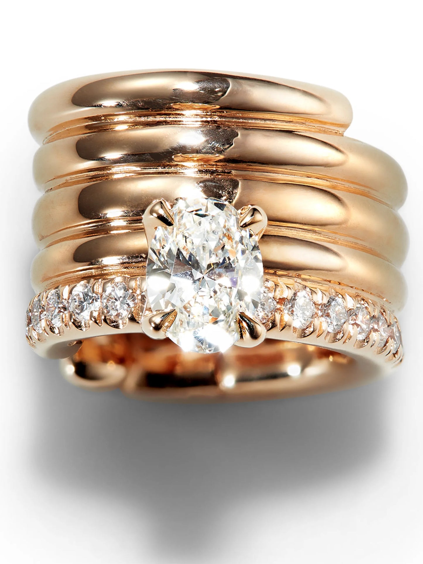 18kt rose gold Blast diamond ear cuff