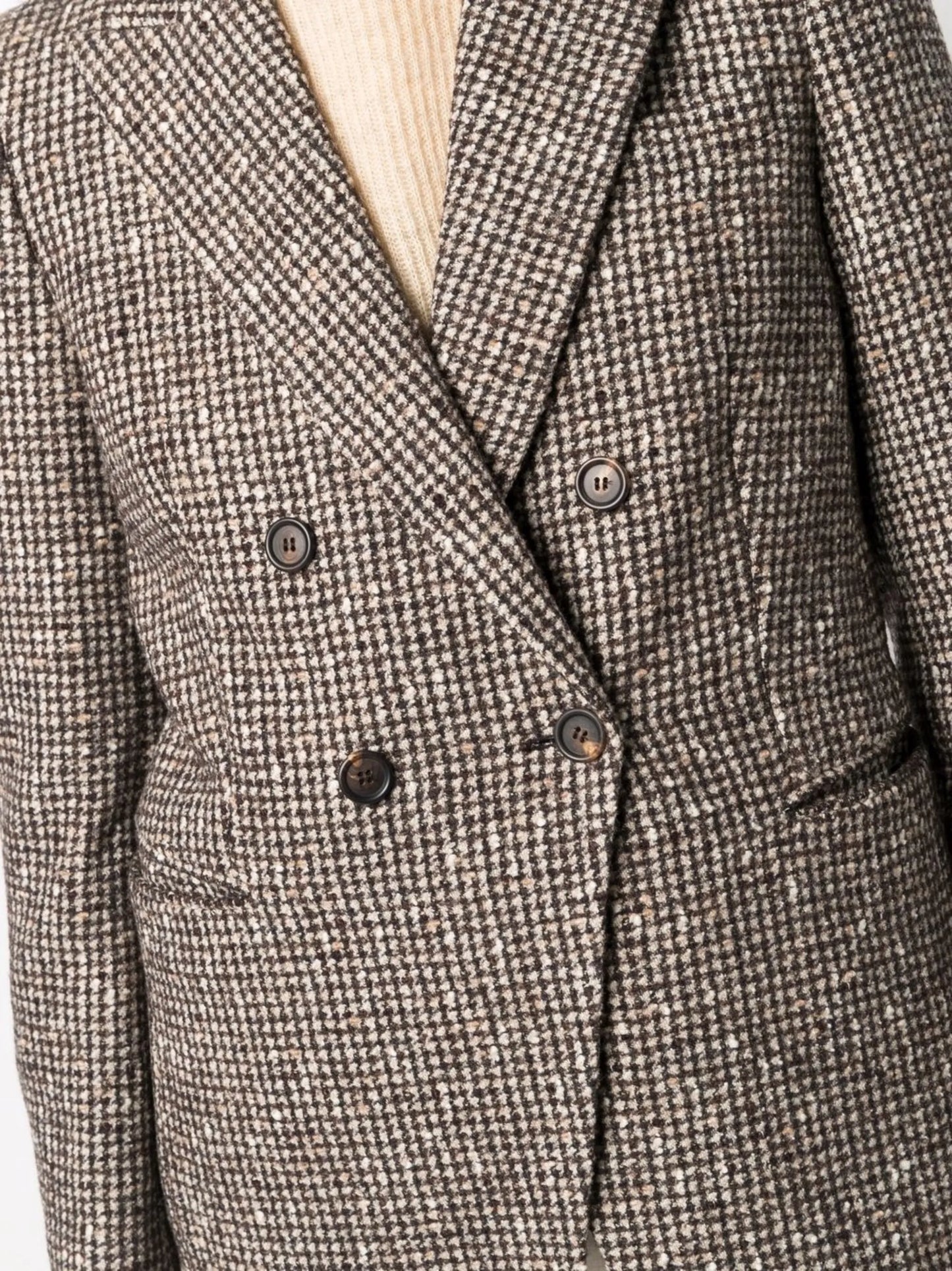 checked double-breasted blazer