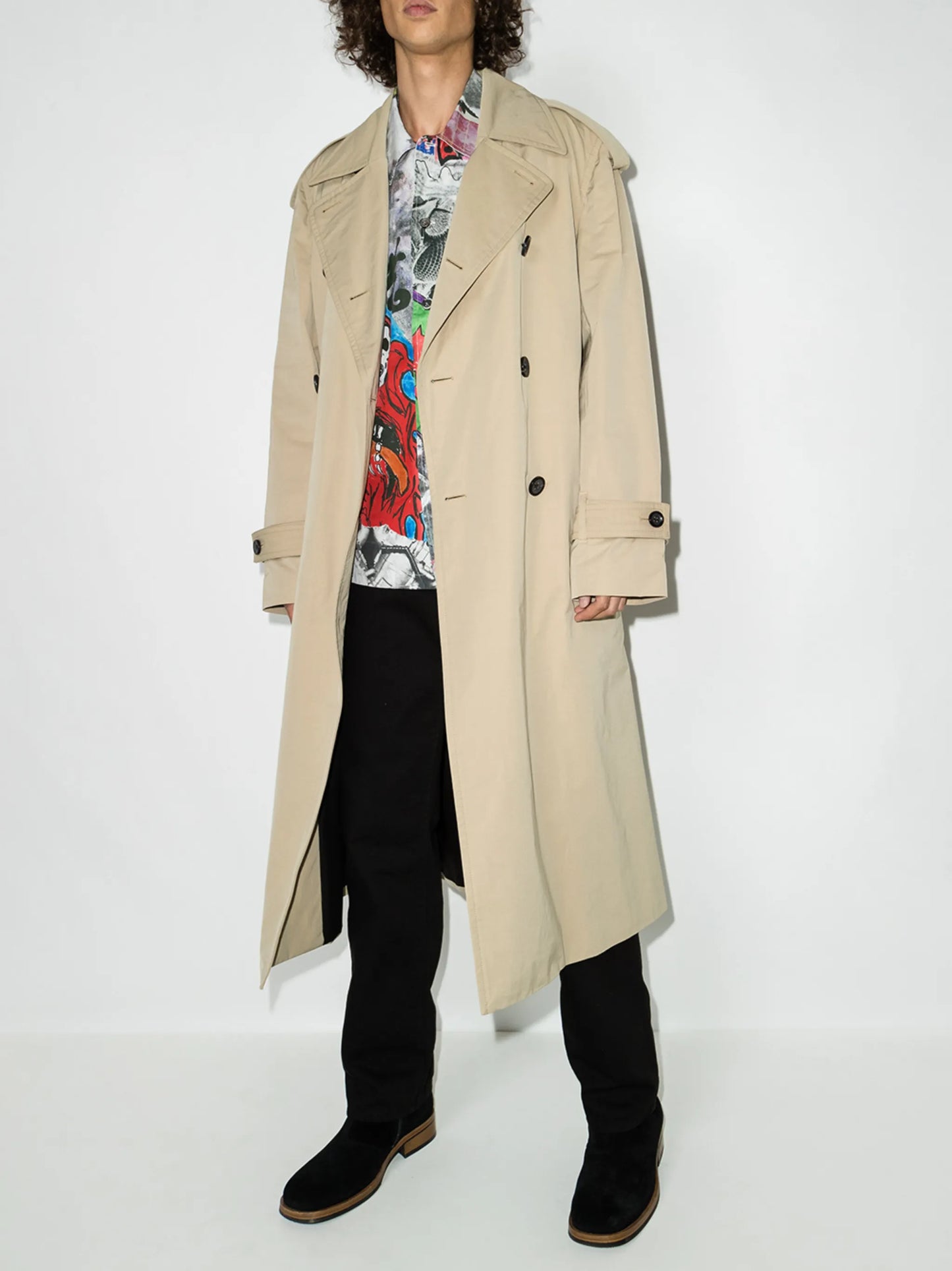 graphic-print boxy shirt