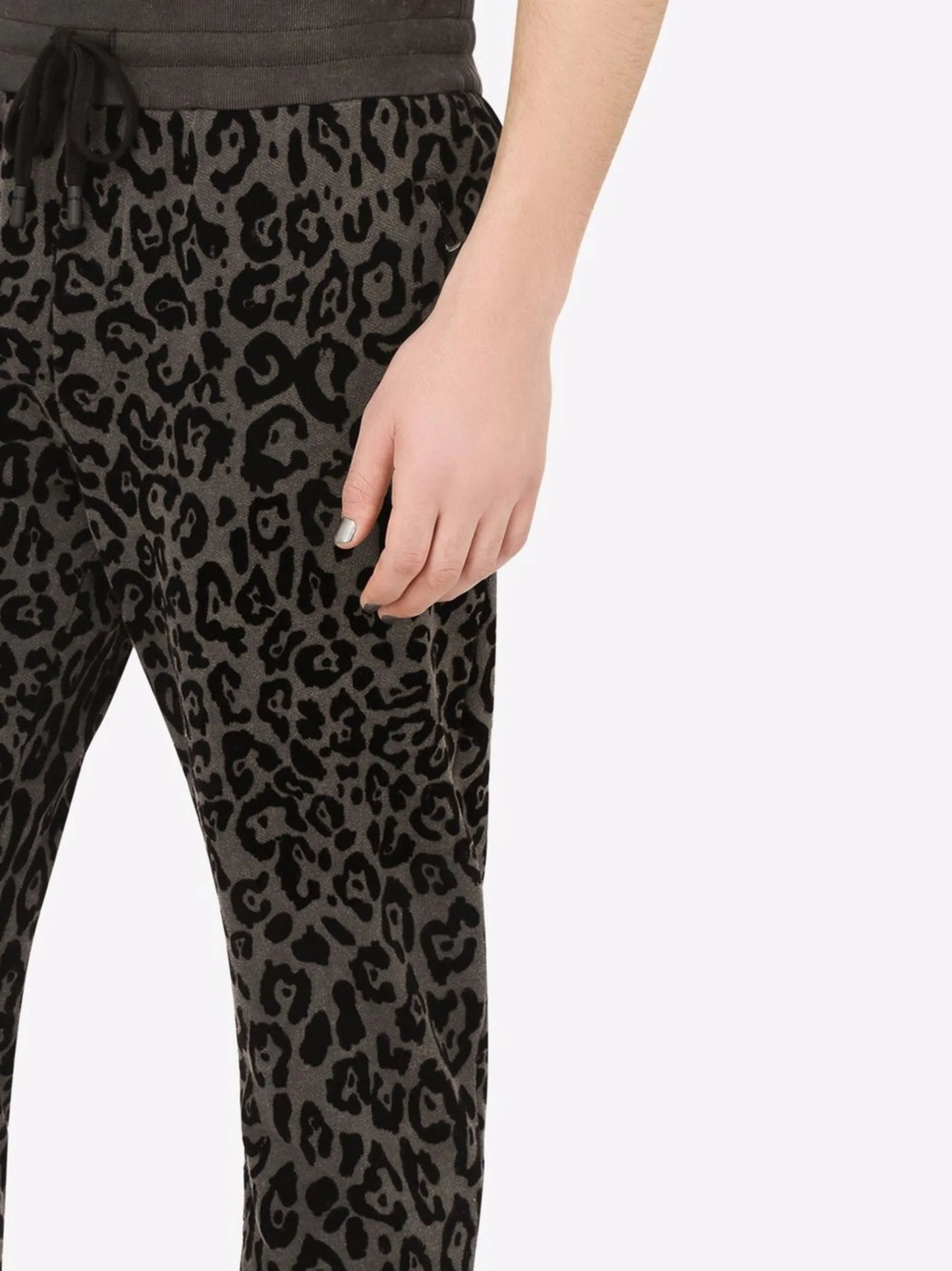 leopard-print track trousers