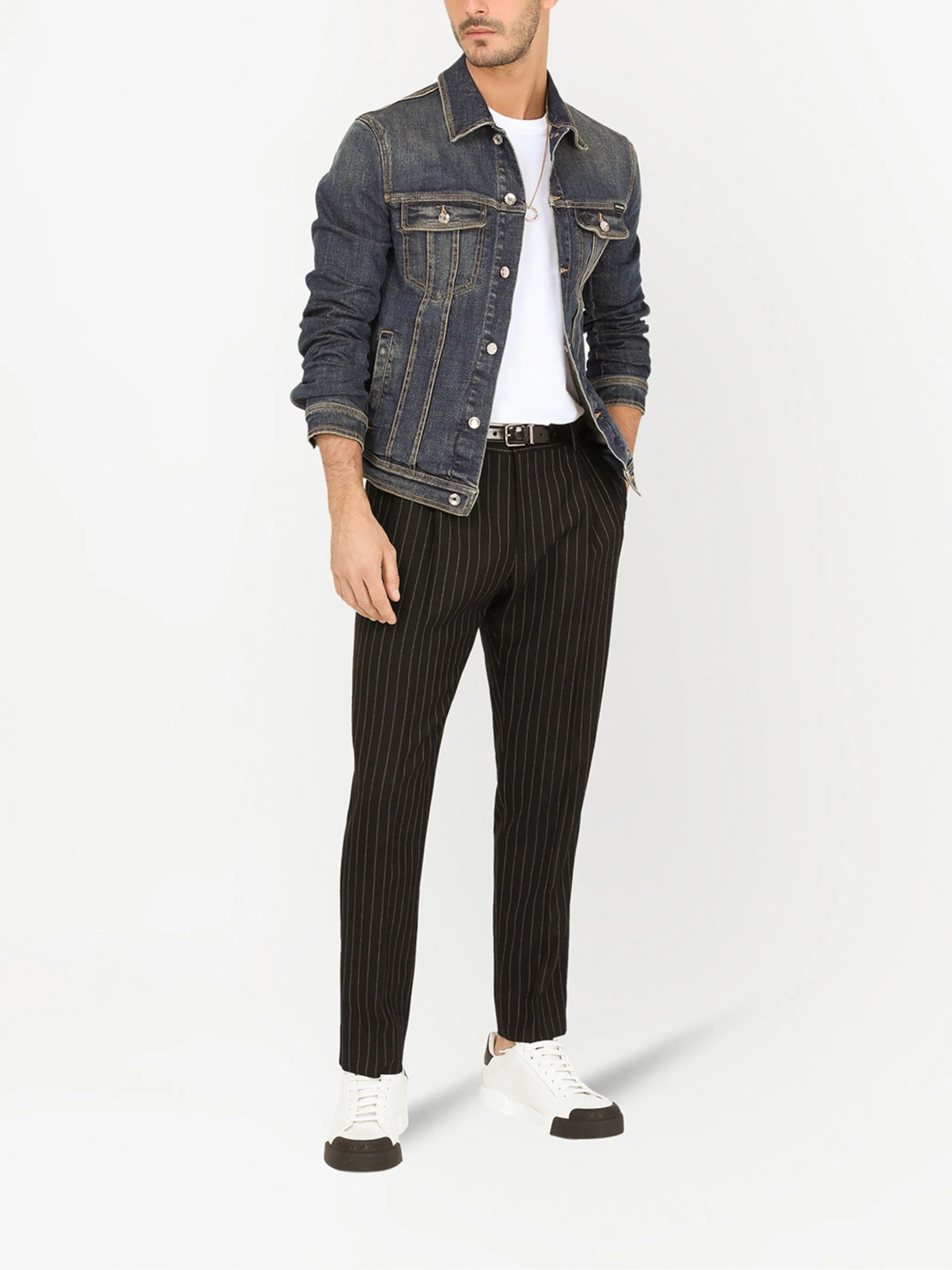 logo-appliqué denim jacket