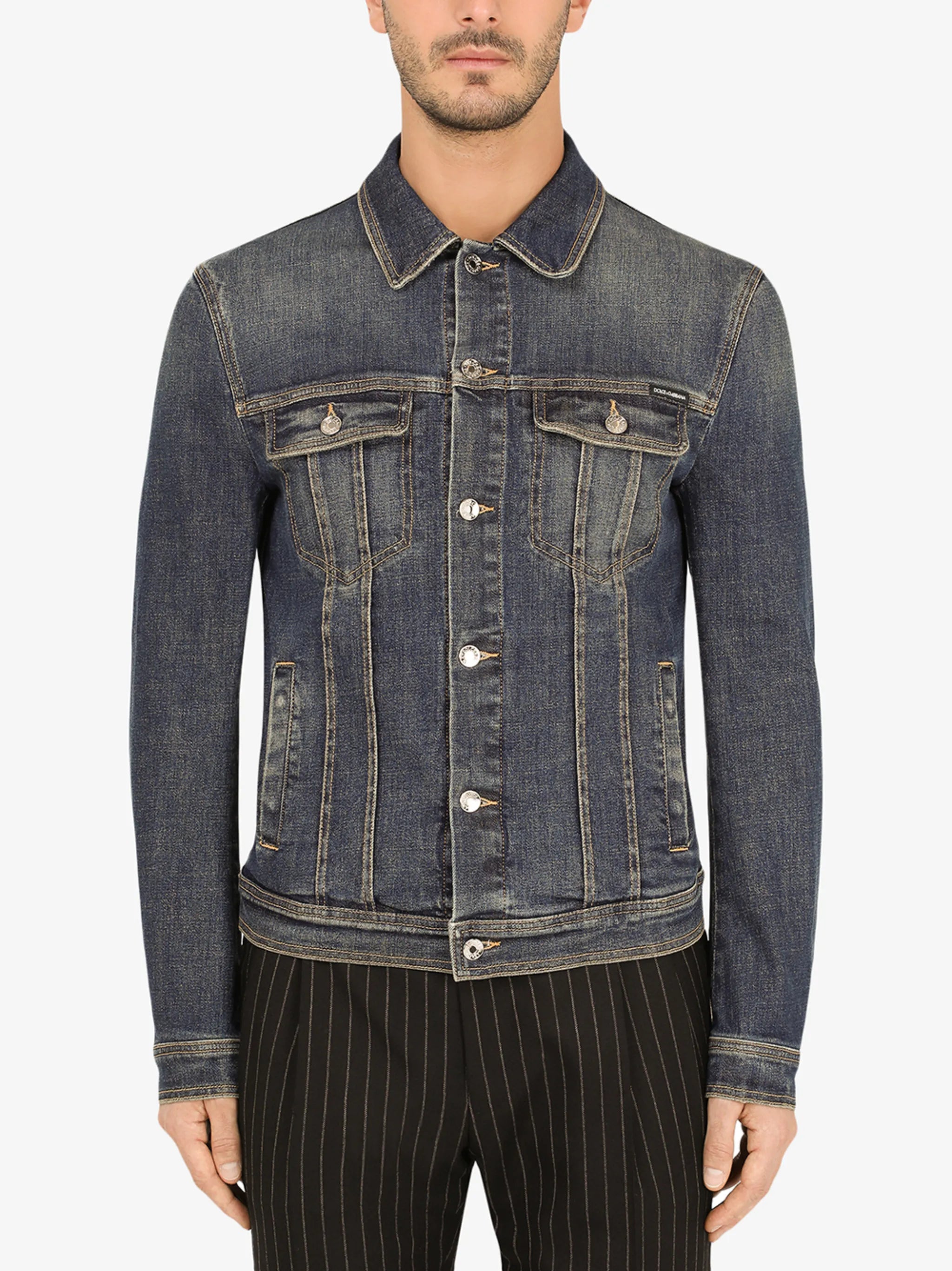 logo-appliqué denim jacket