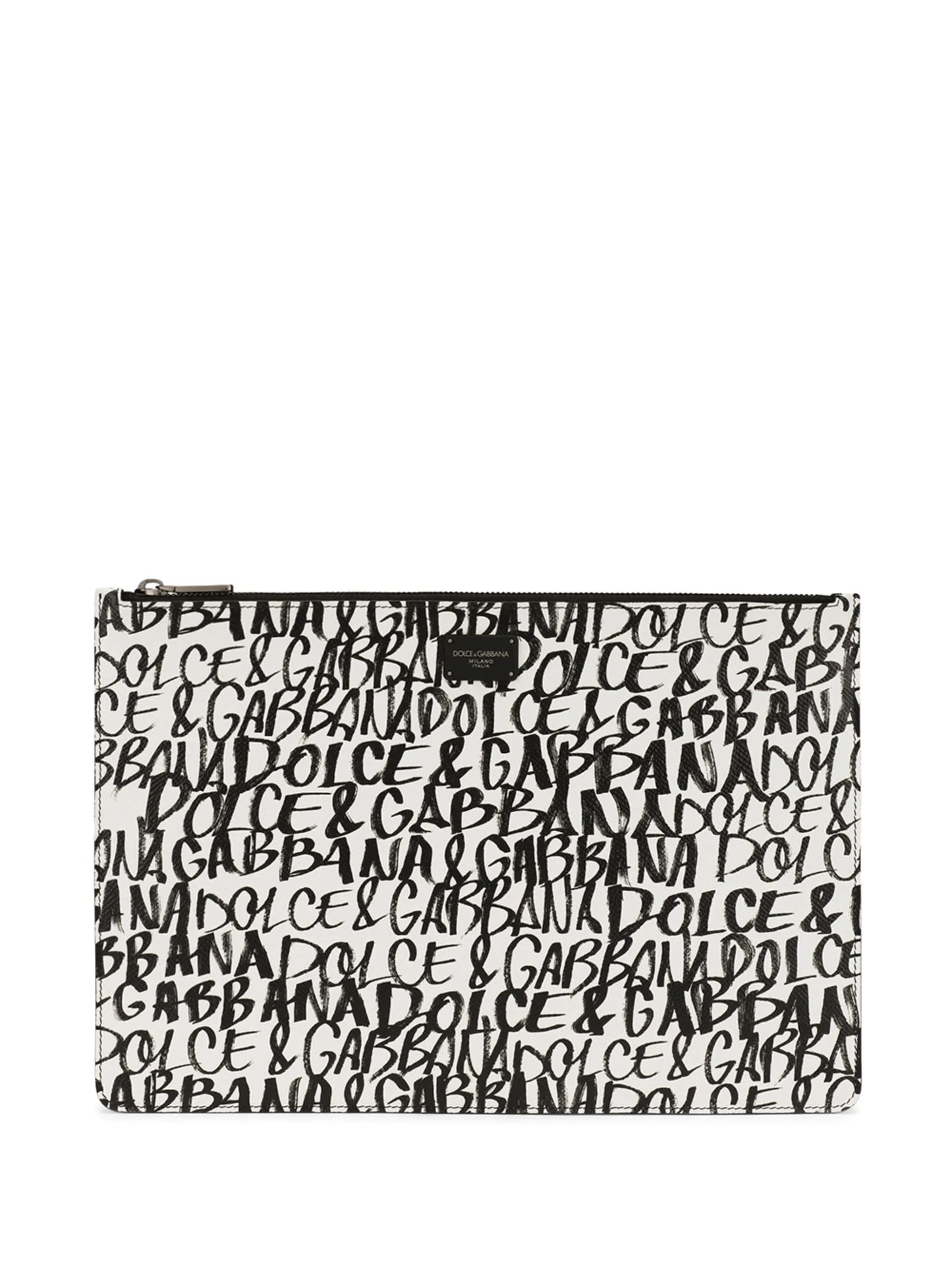 monogram-print clutch bag