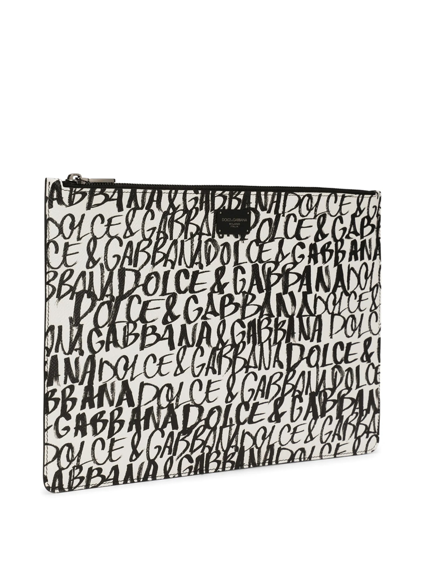 monogram-print clutch bag