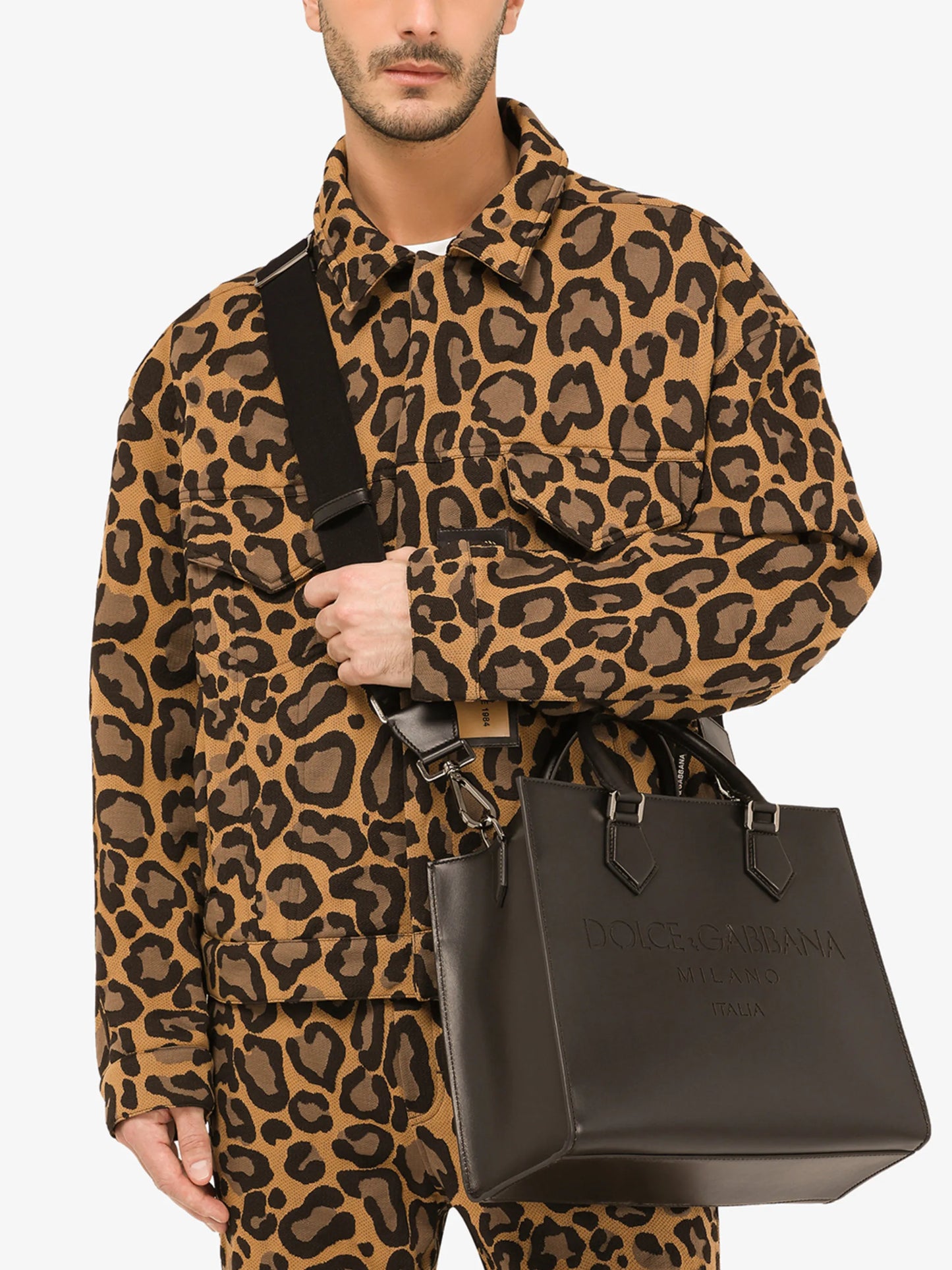 Edge leather tote bag