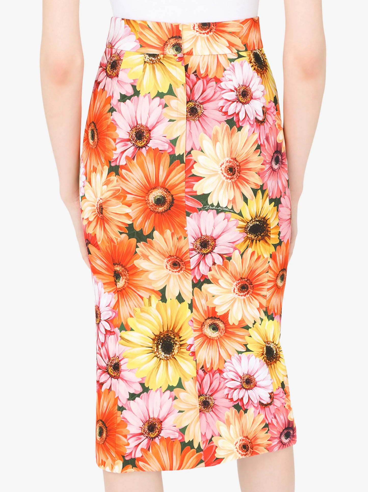 sunflower print pencil skirt