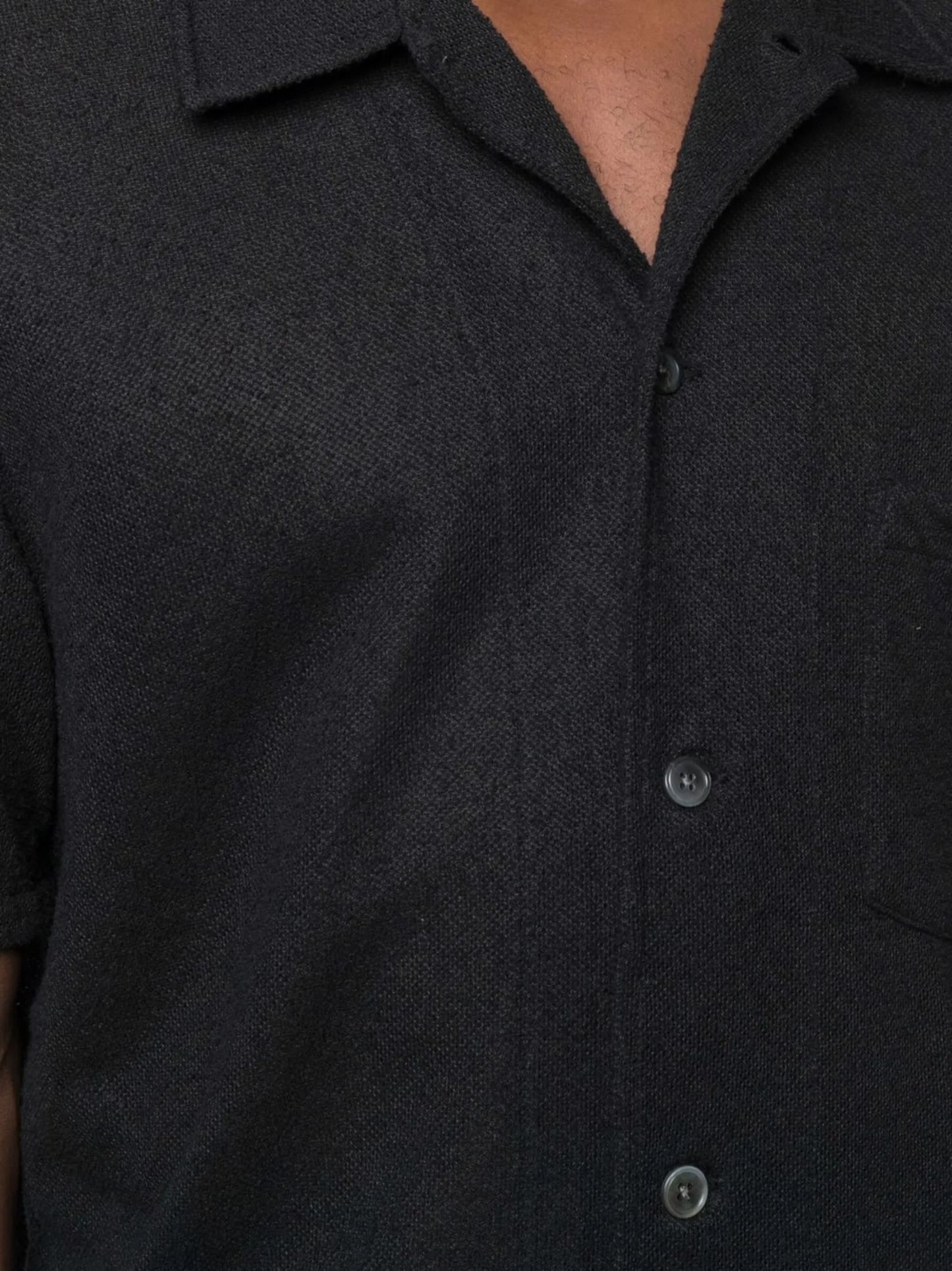 bouclé short-sleeve shirt