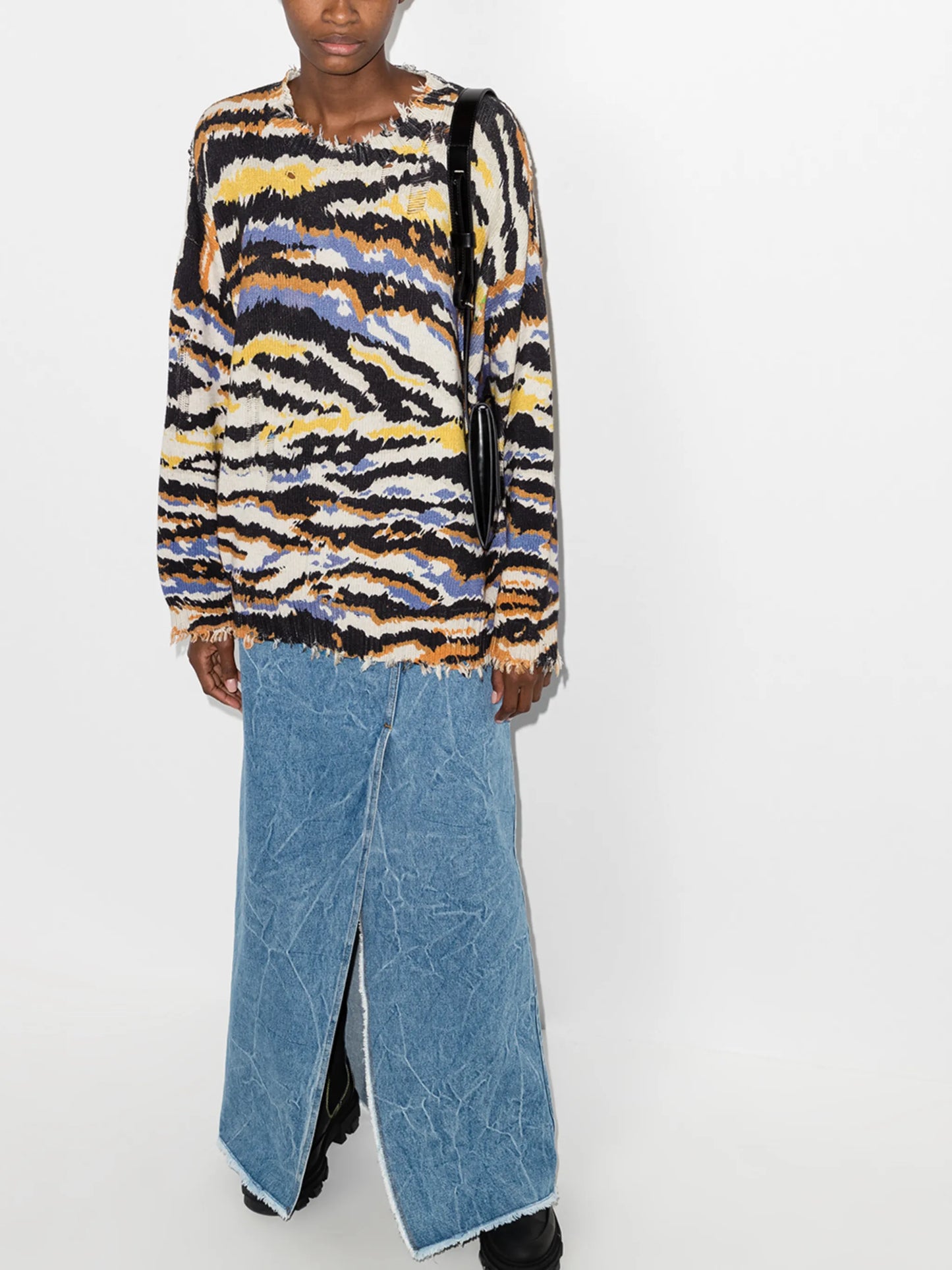 deconstructed zebra pattern jumper