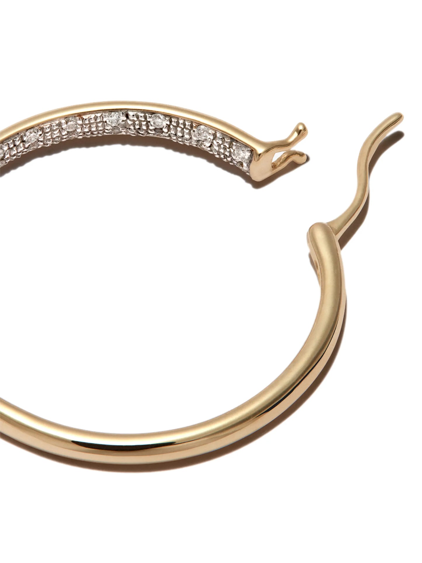 9kt yellow gold diamond hoop earrings