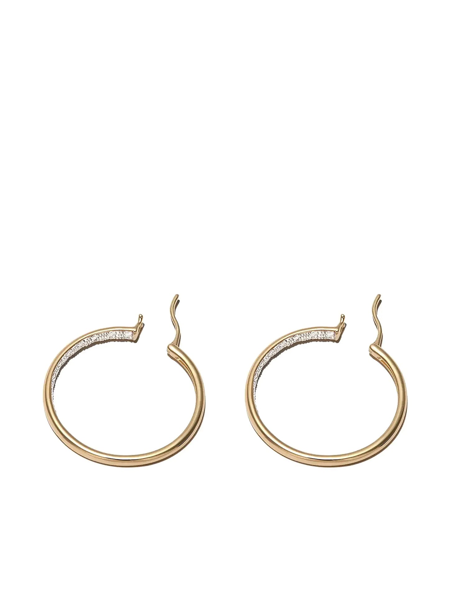 9kt yellow gold diamond hoop earrings