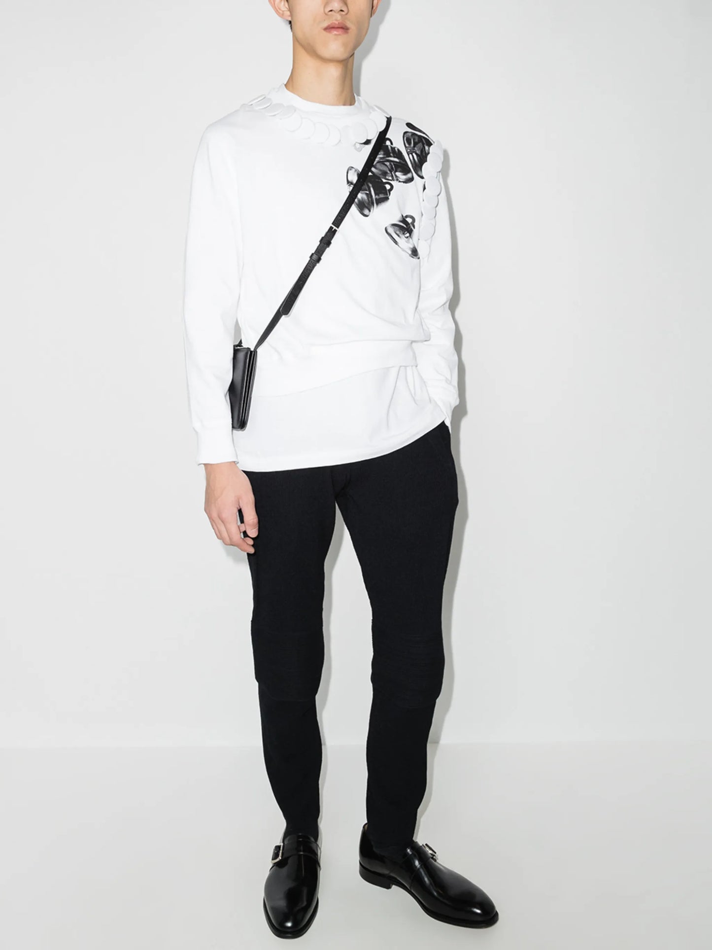 badges bell print sweatshirt