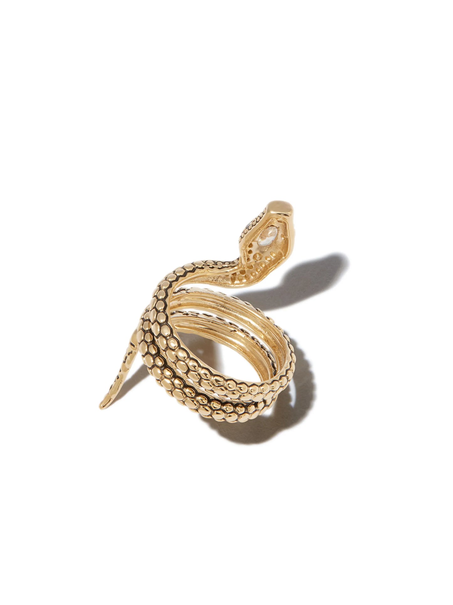 14kt yellow gold snake diamond ring