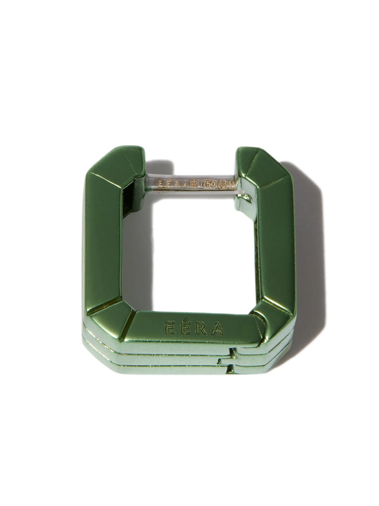 18kt white gold square mini hoop earring