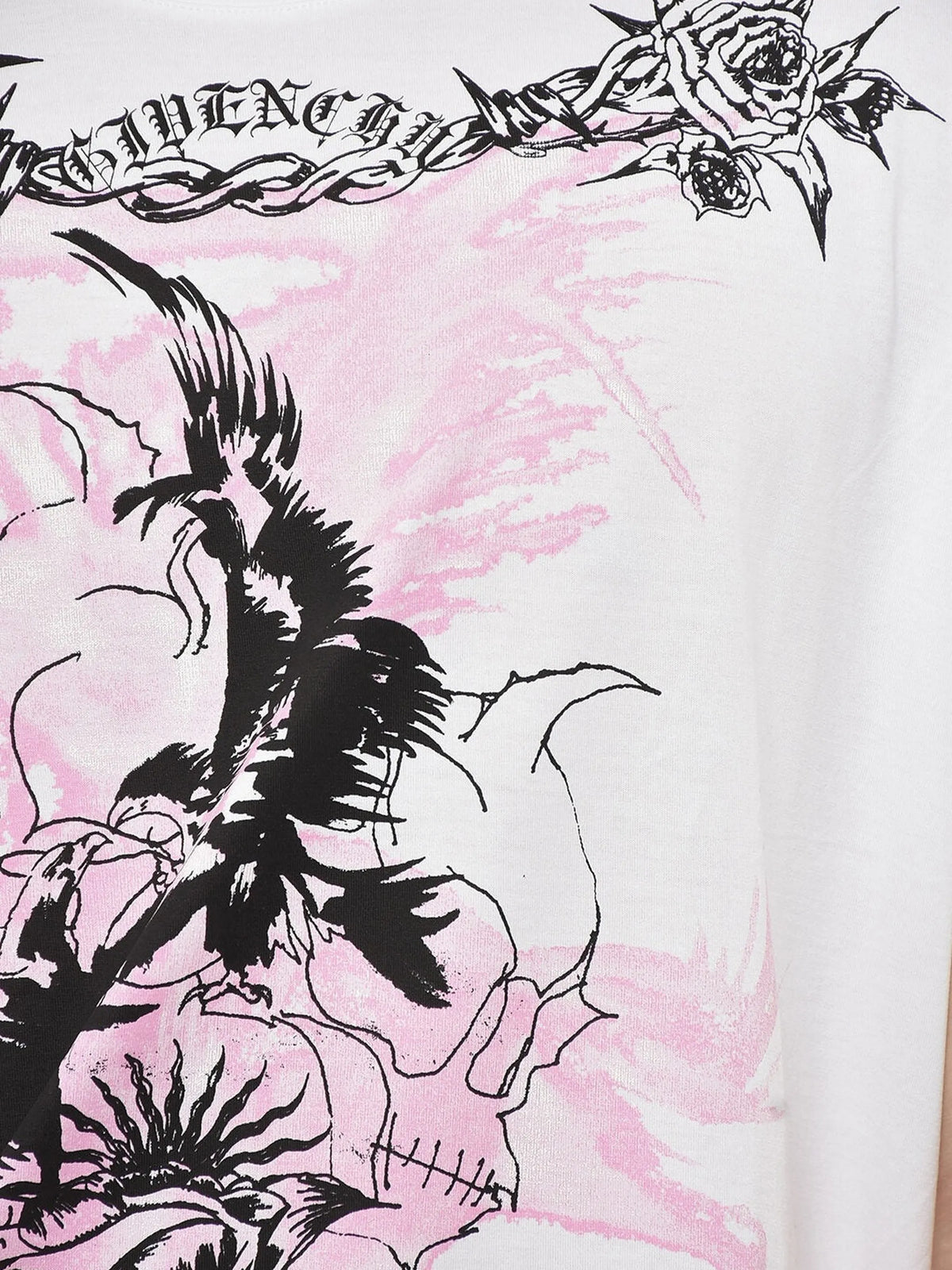 Gothic print crewneck T-shirt