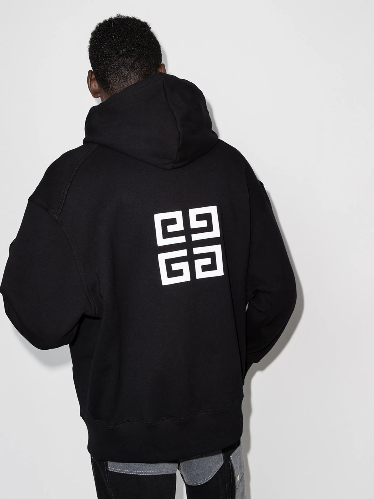 front logo heavy brushed hooded sweatshirt
