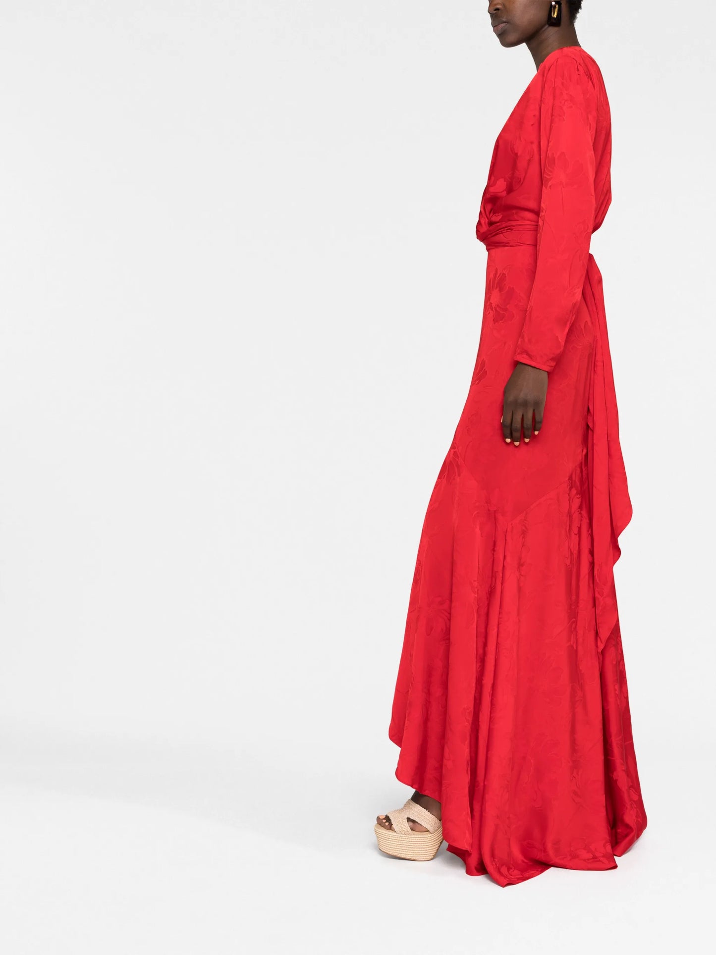 Acquaviva floral jacquard wrap dress