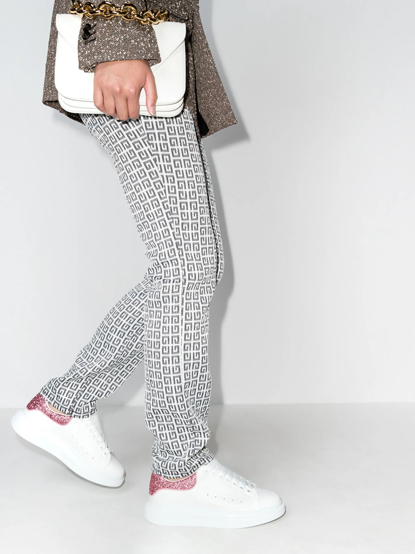 Oversized glitter-detail sneakers