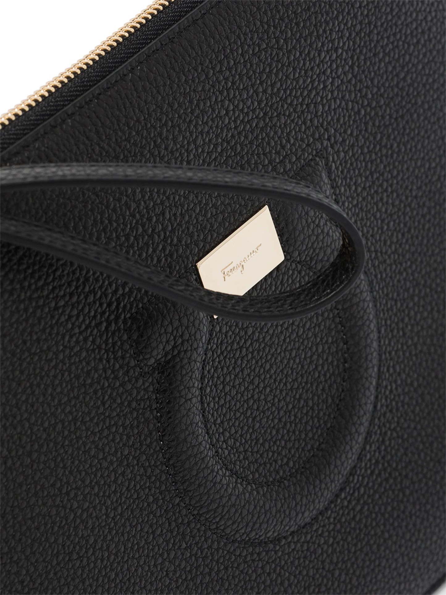 Gancini leather pouch