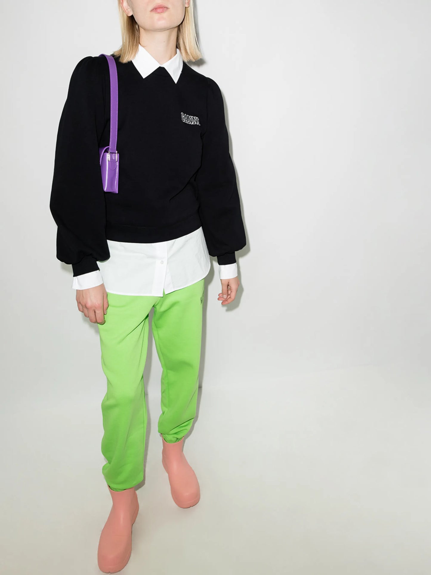 logo-embroidered cropped sweatshirt