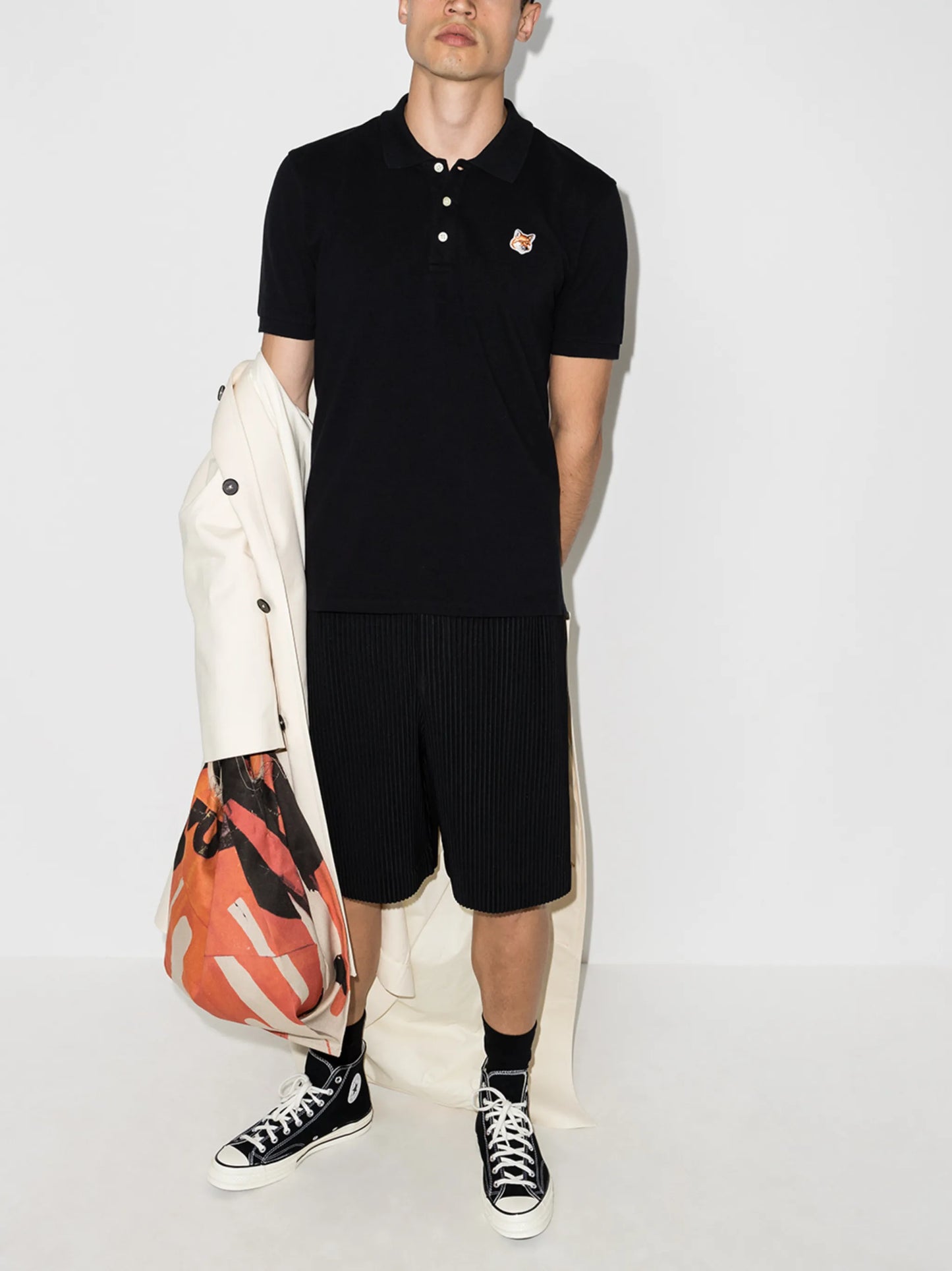 fox-patch polo shirt