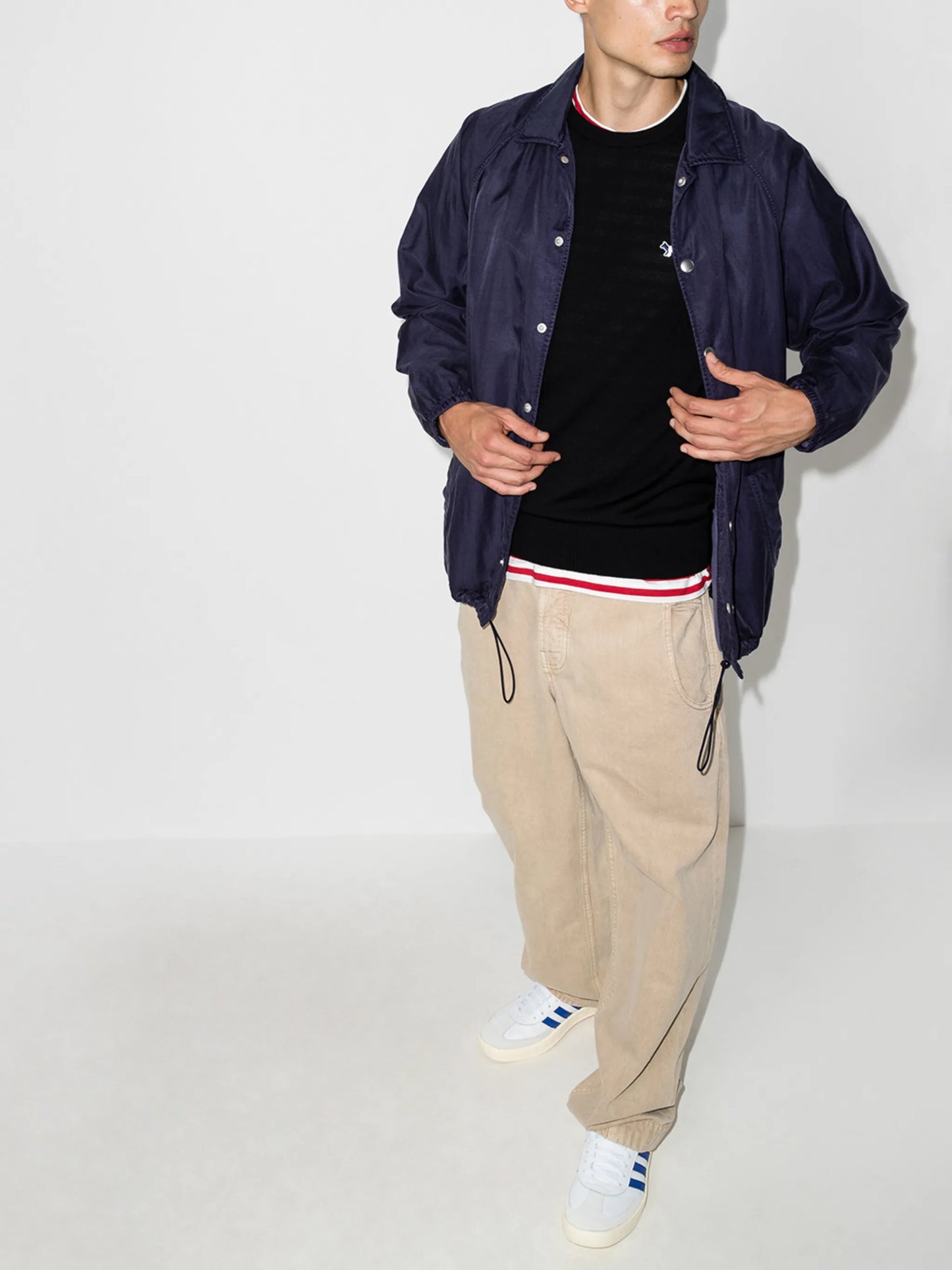 fox-patch crew-neck jumper