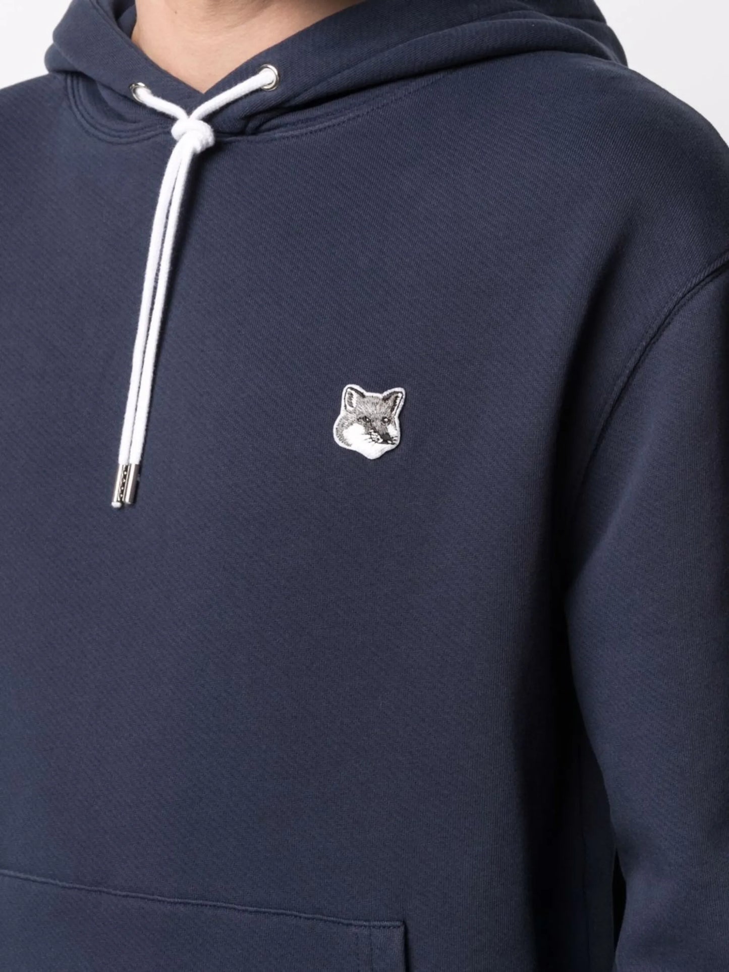 logo-patch cotton hoodie