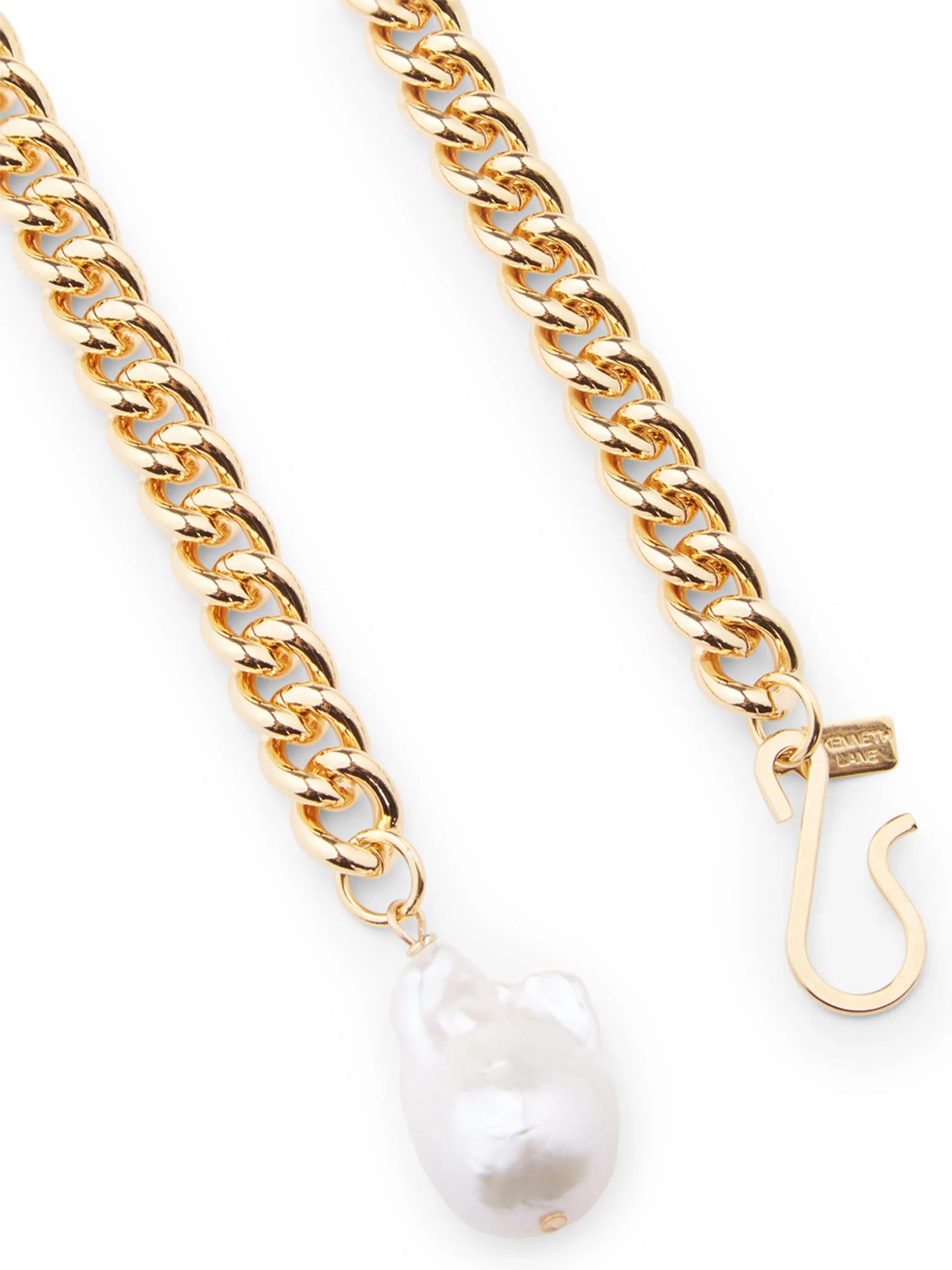 Keneth drop pearl chain necklace