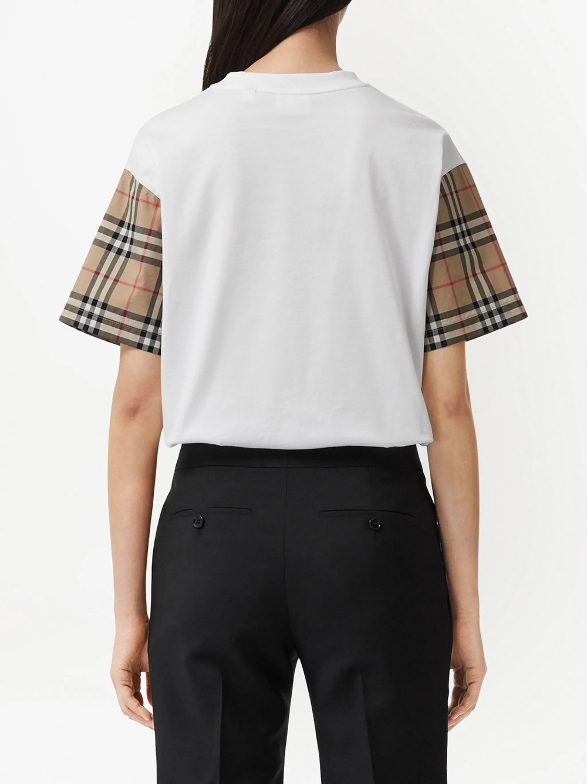 Vintage Check-sleeve T-shirt