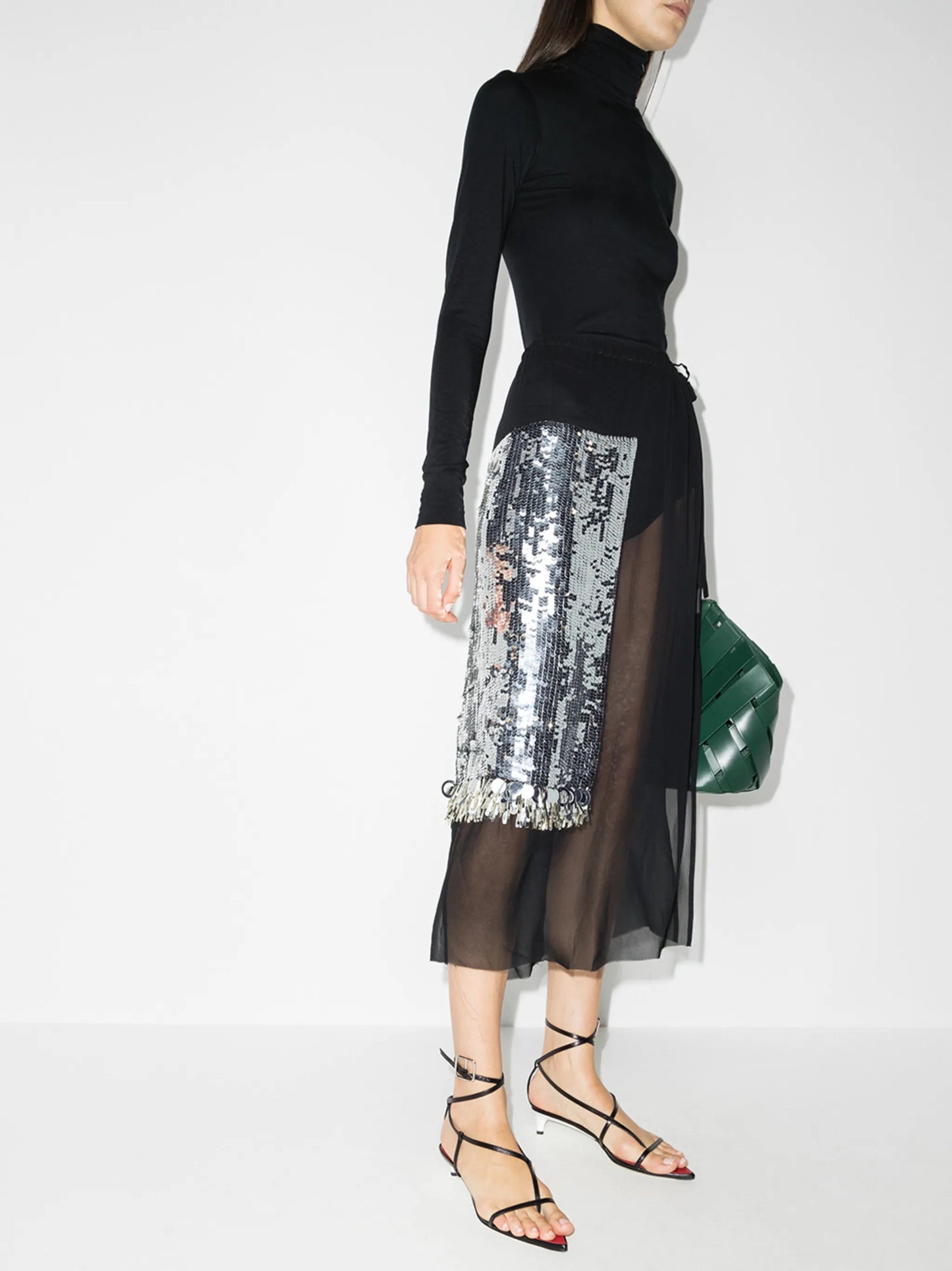 Syrine sequin-embellished pleated skirt