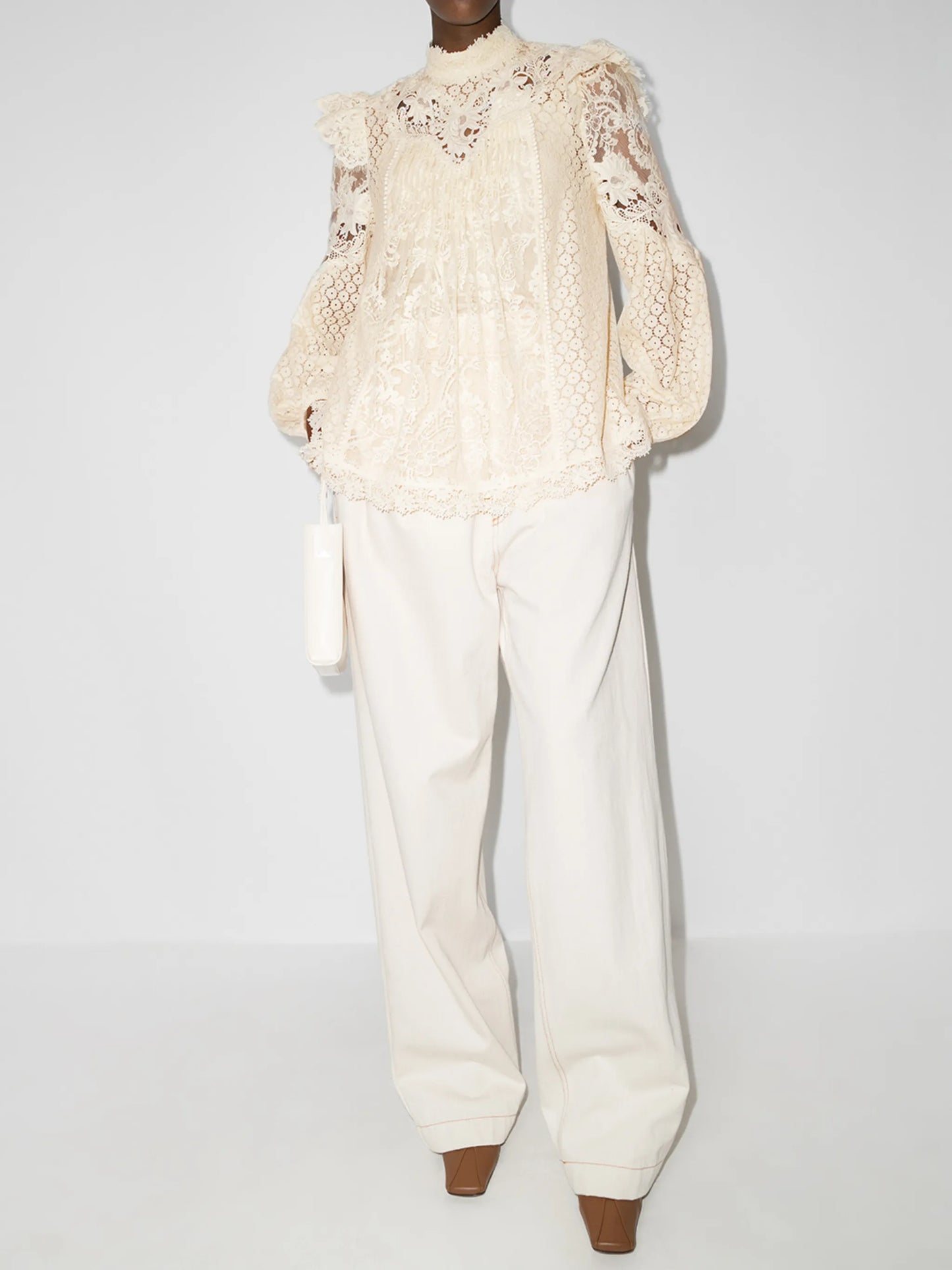 Concert lace-overlay blouse