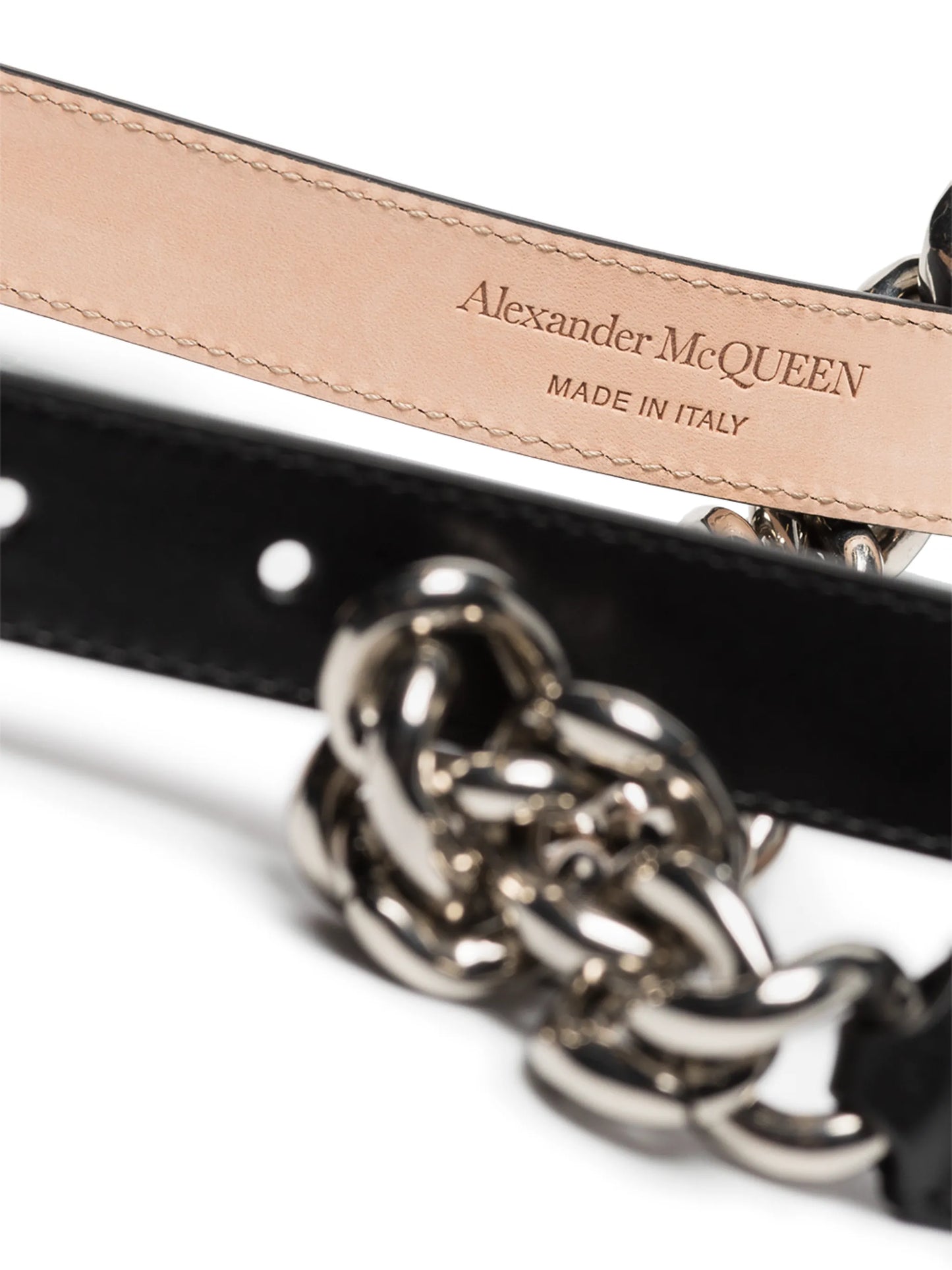 chain-link leather belt