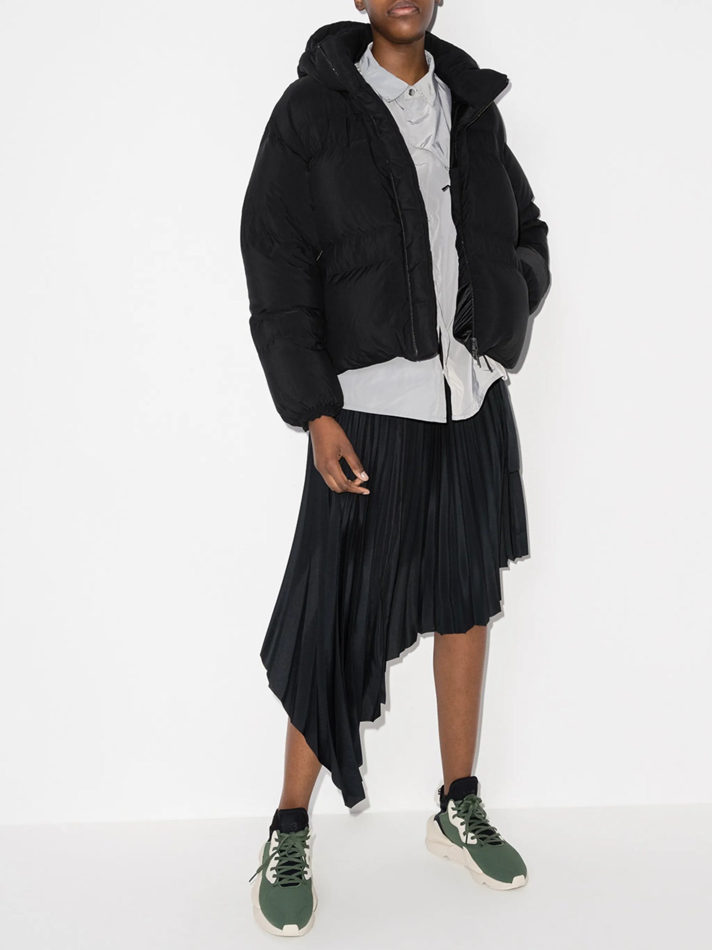 tonal logo puffer jacket