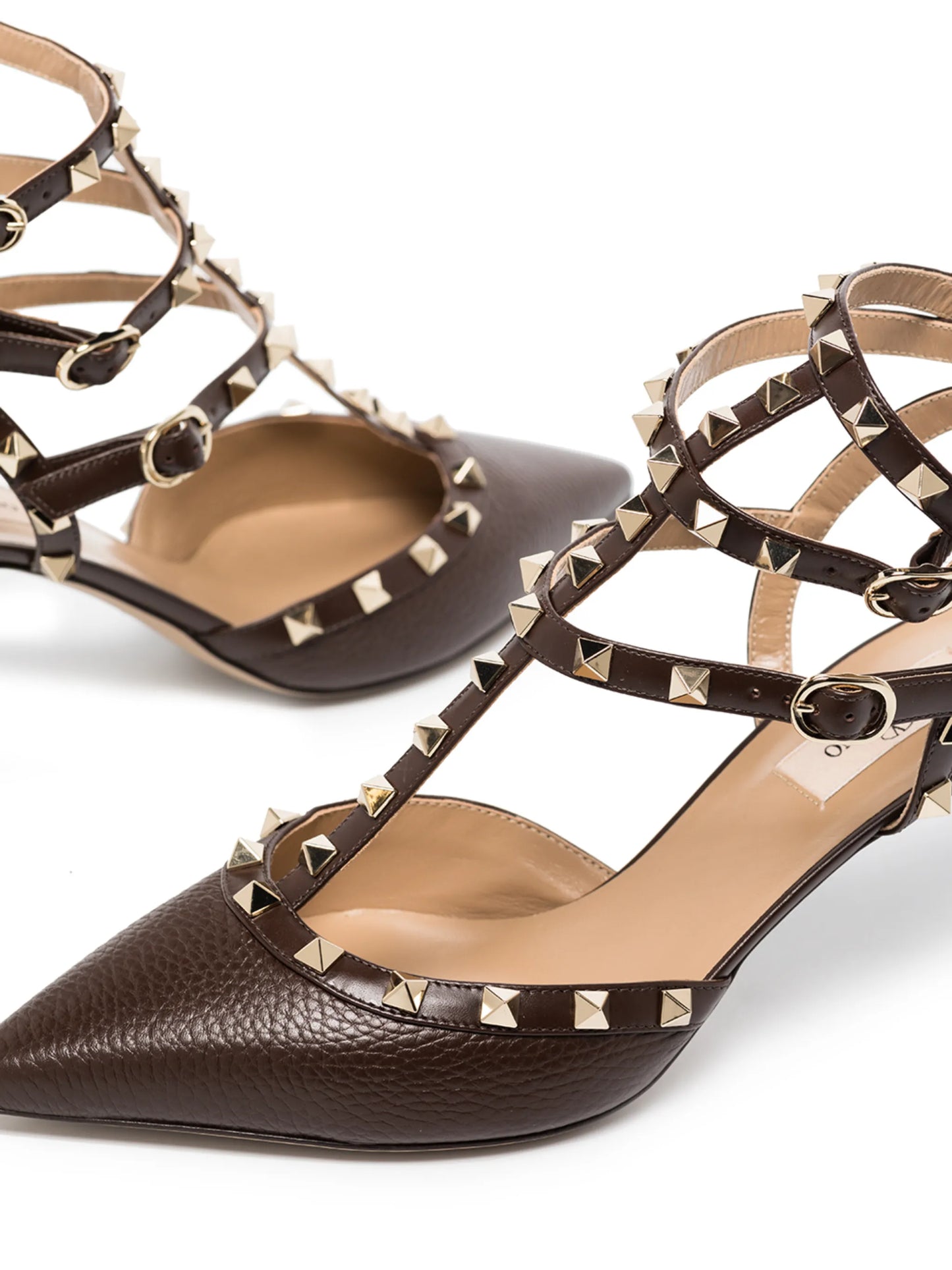 Rockstud Caged 65mm leather pumps