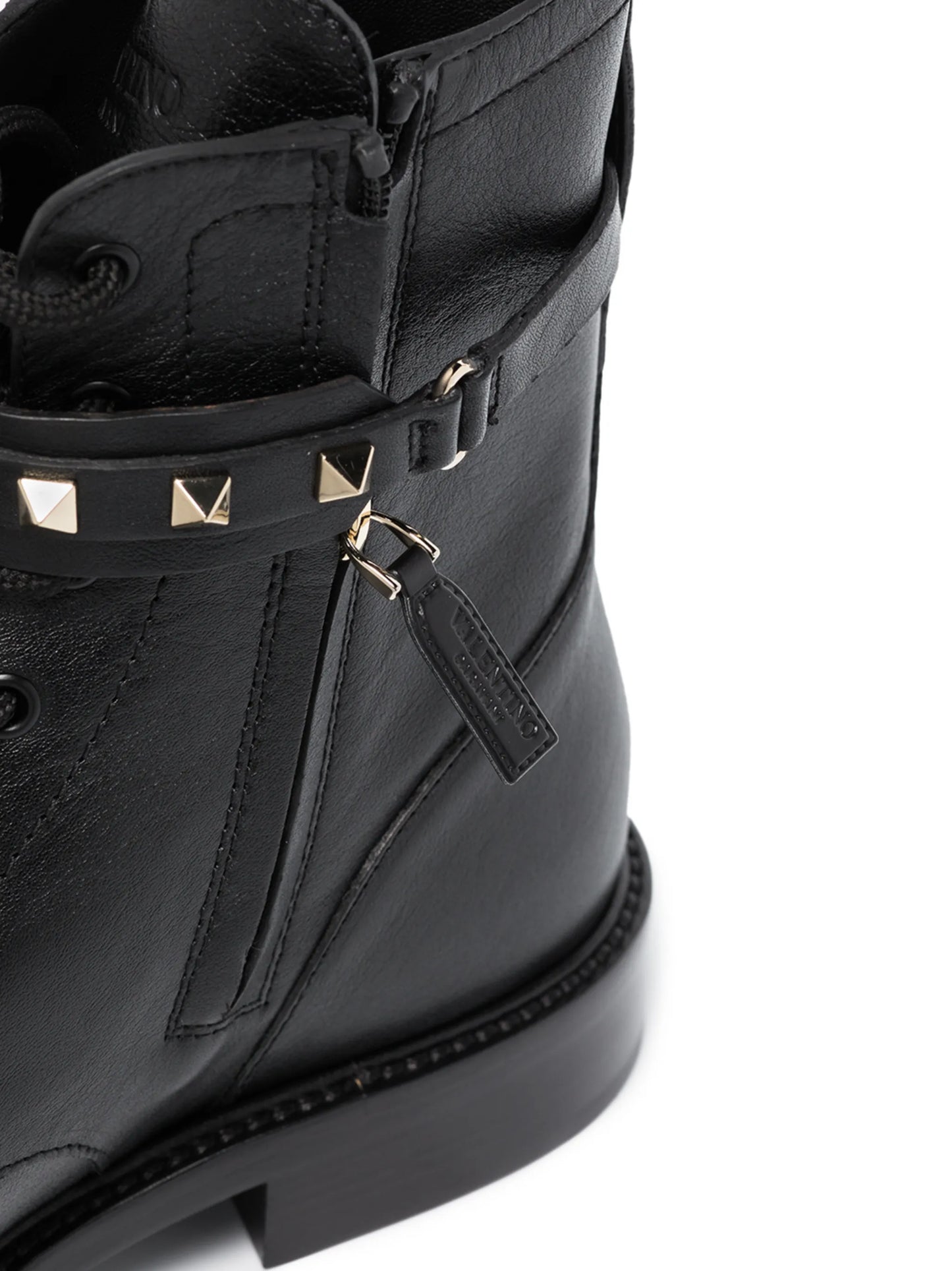 Rockstud leather boots