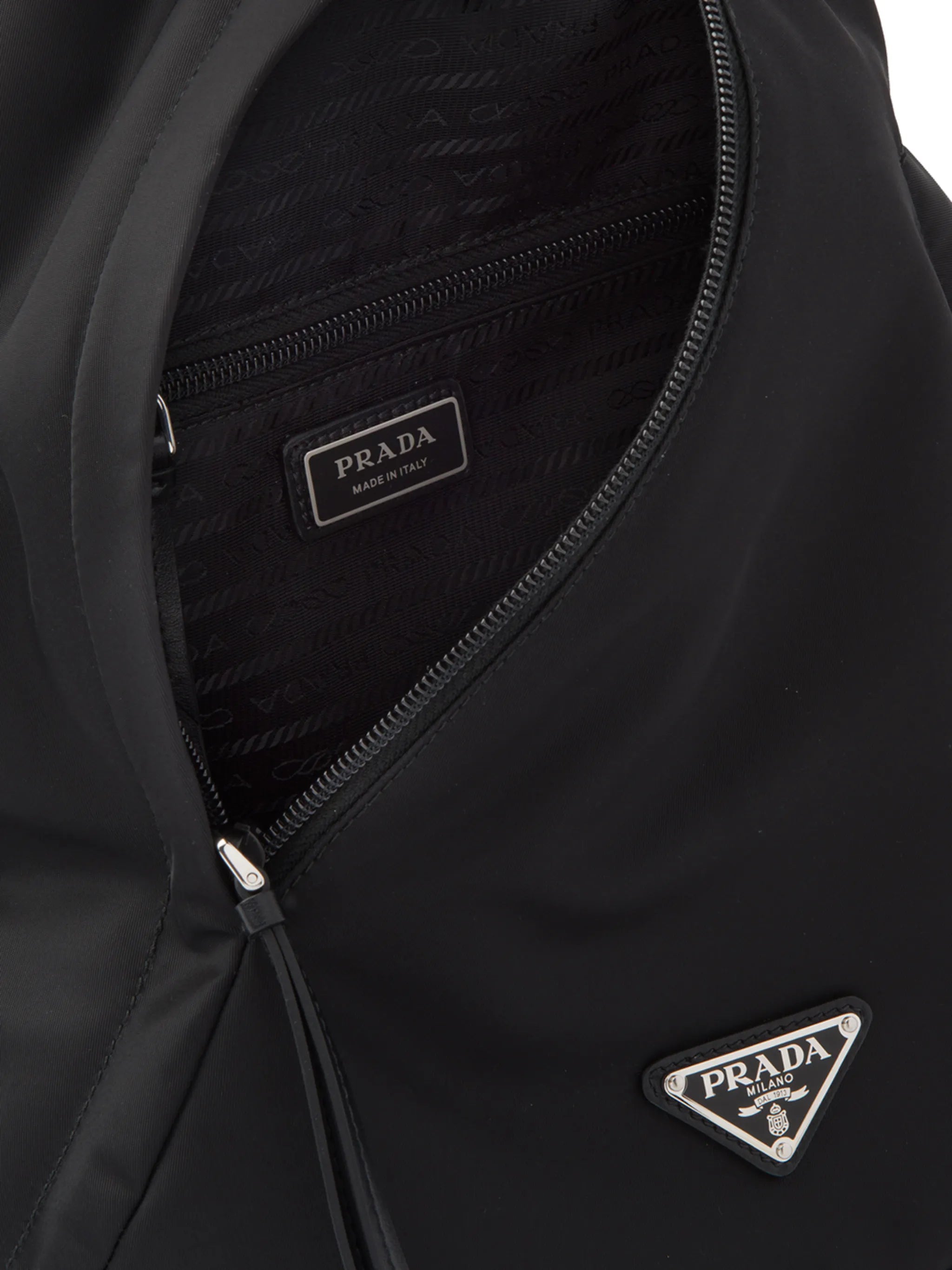 Re-Nylon logo-plaque backpack
