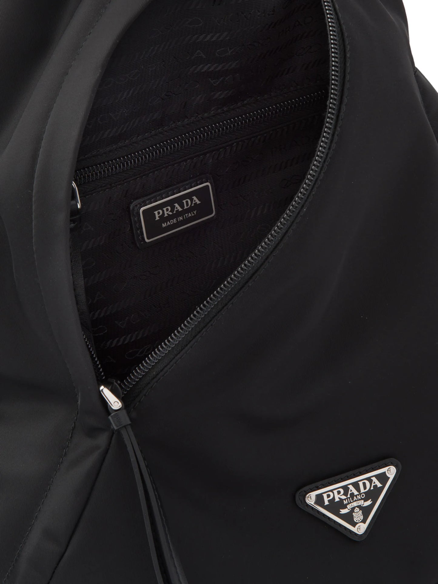 Re-Nylon logo-plaque backpack