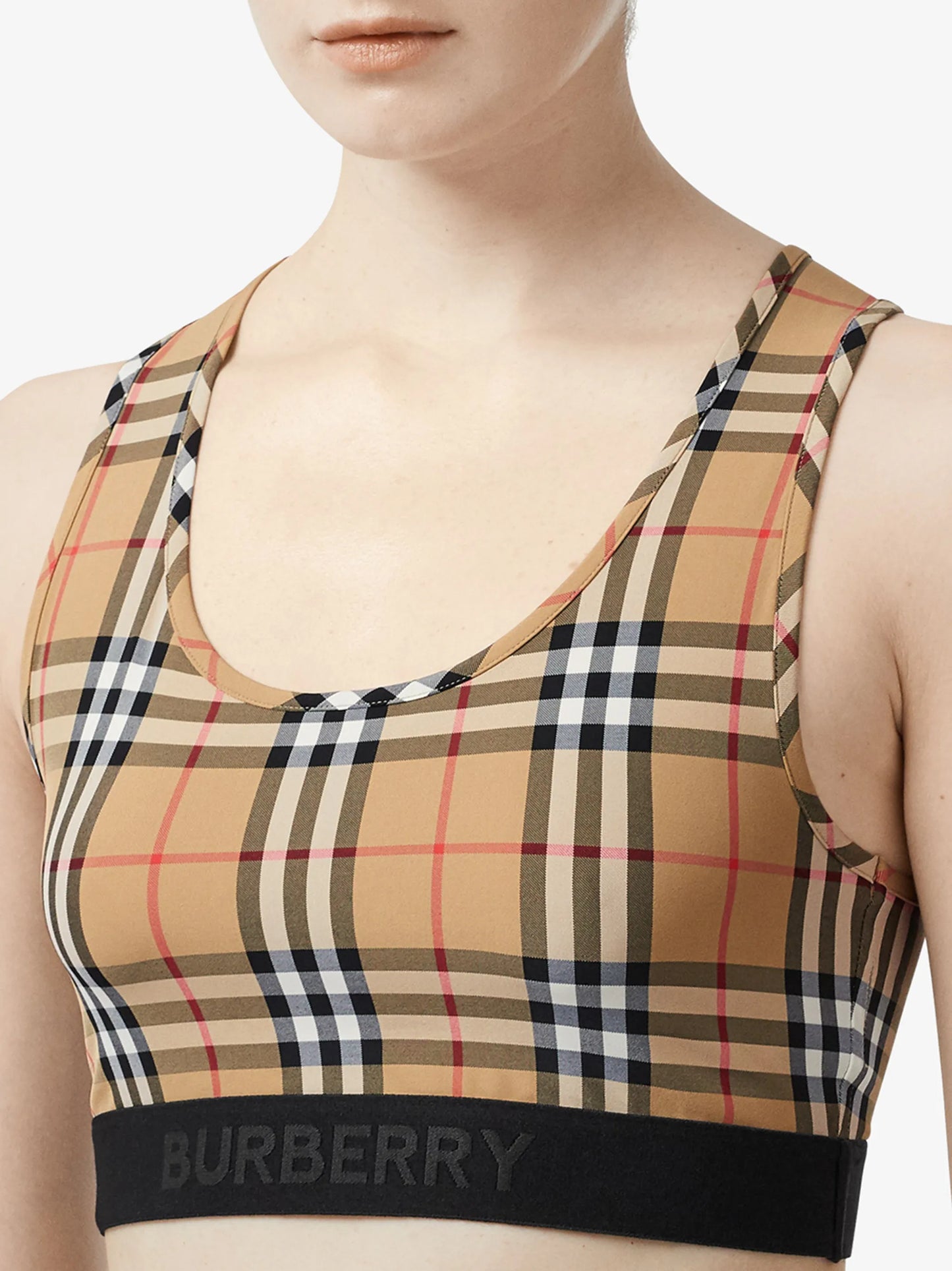 Vintage Check sports bra