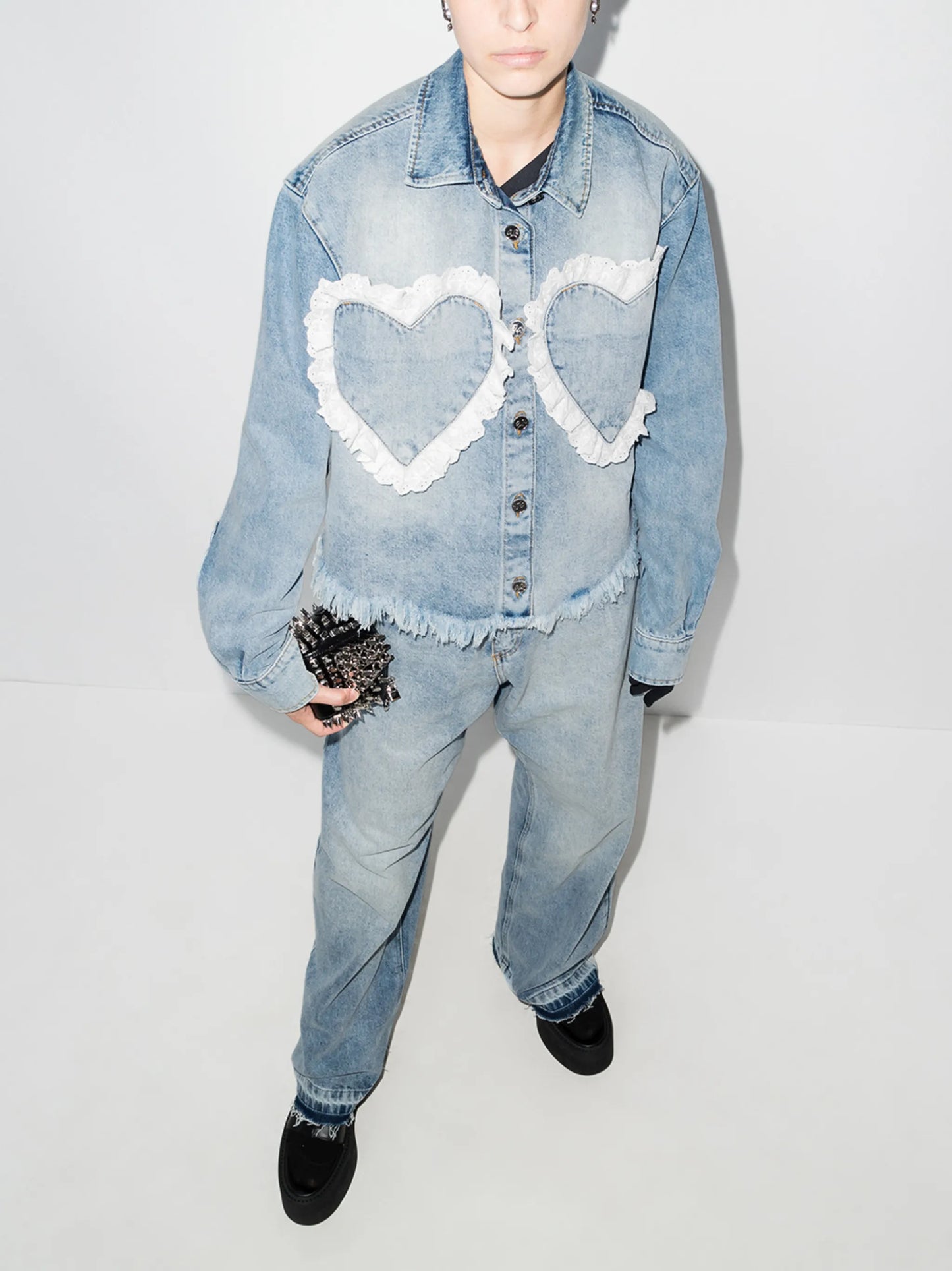 heart pocket denim shirt