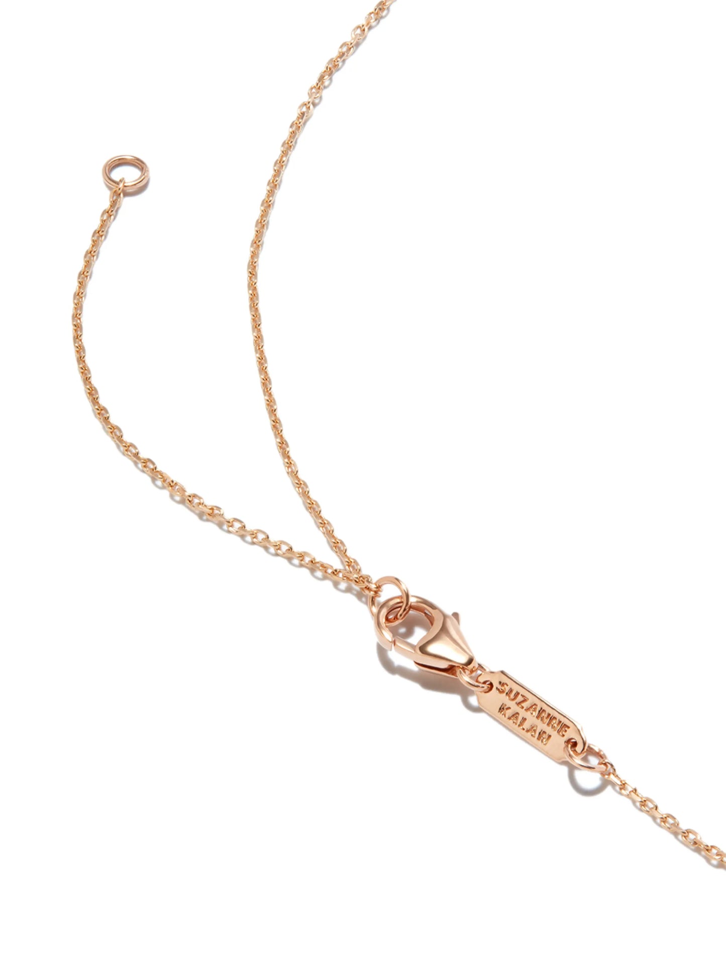 18kt rose gold Frenzy sapphire dog tag necklace