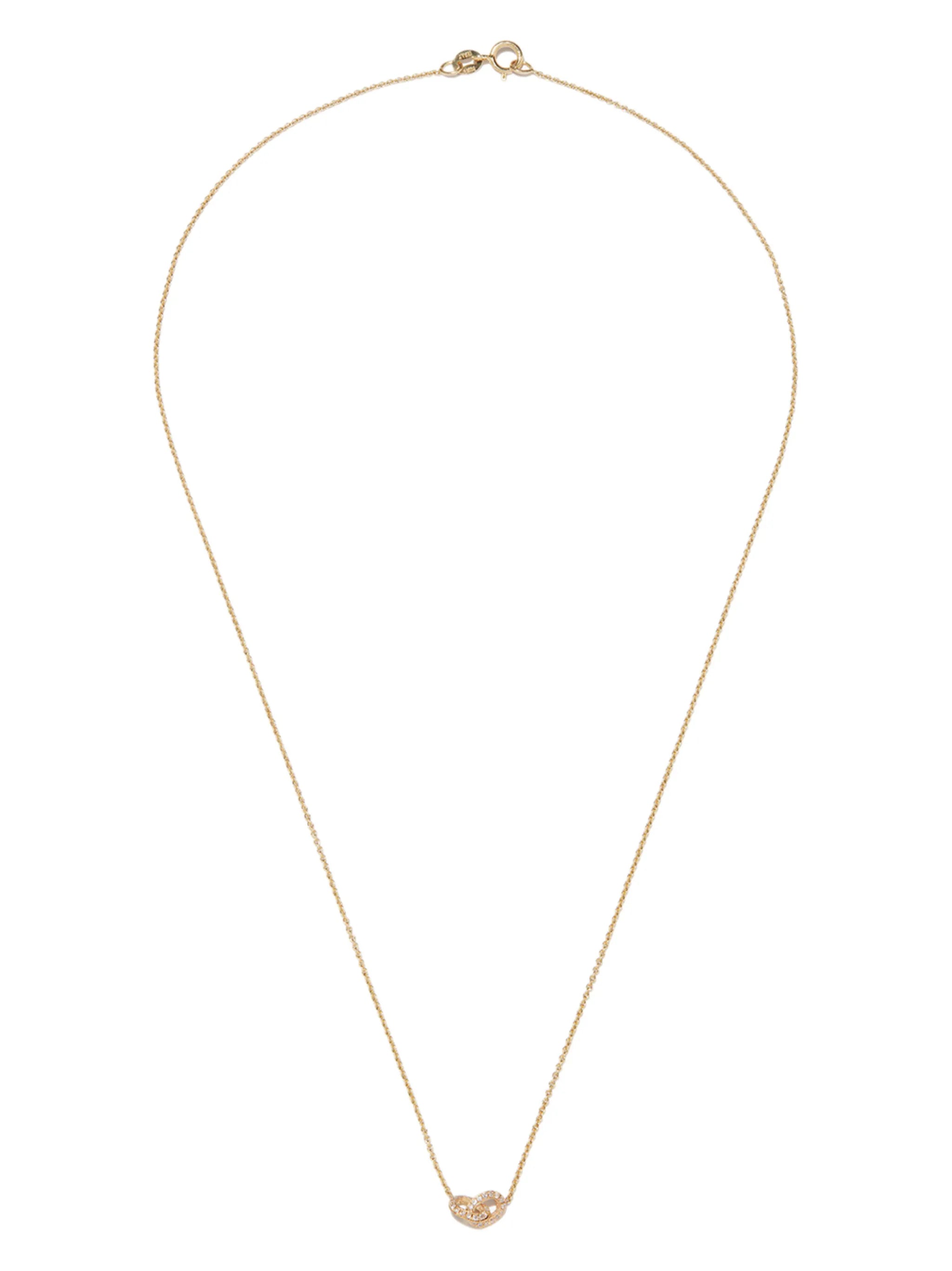 18kt yellow gold linked diamond necklace