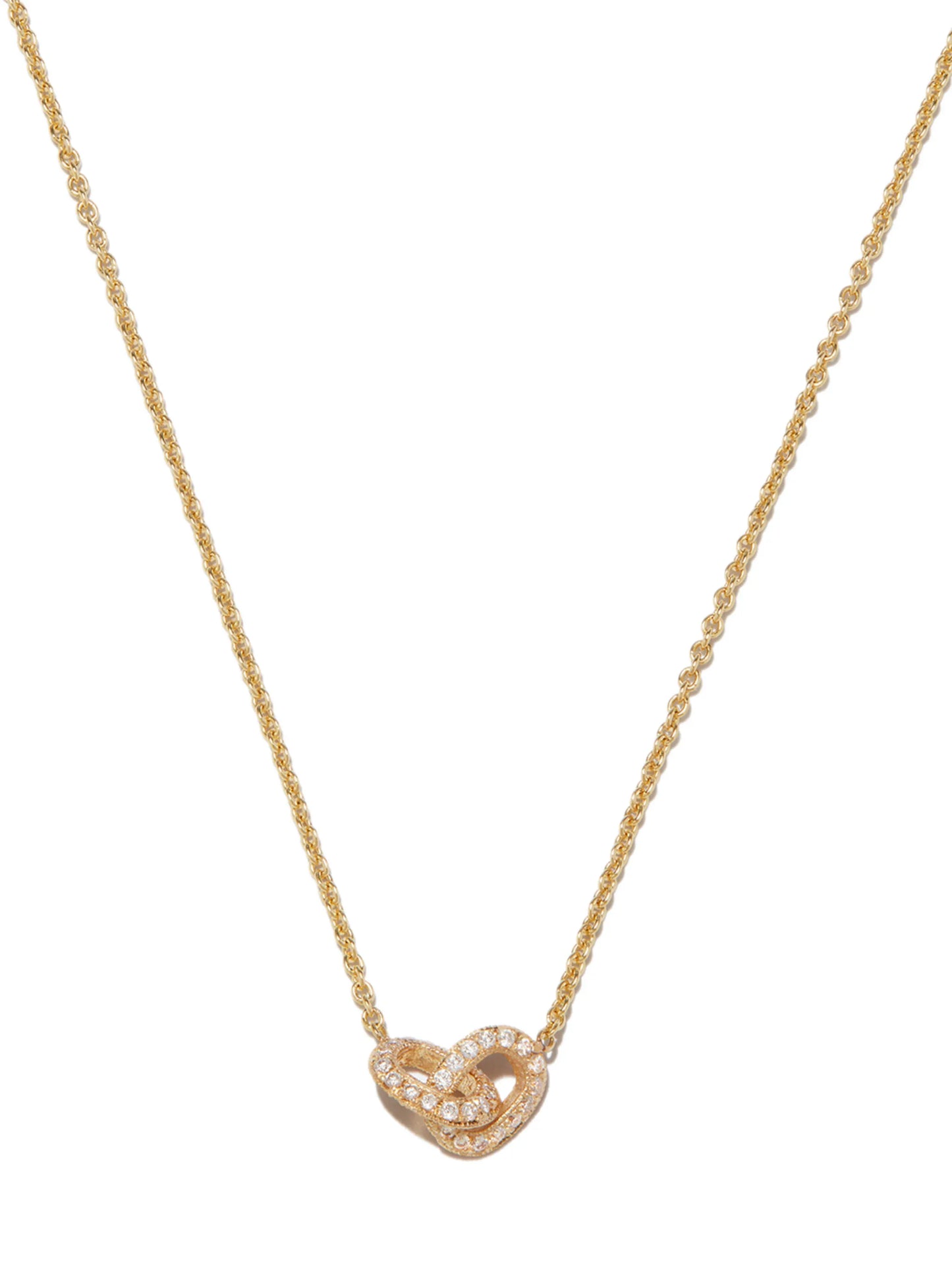 18kt yellow gold linked diamond necklace