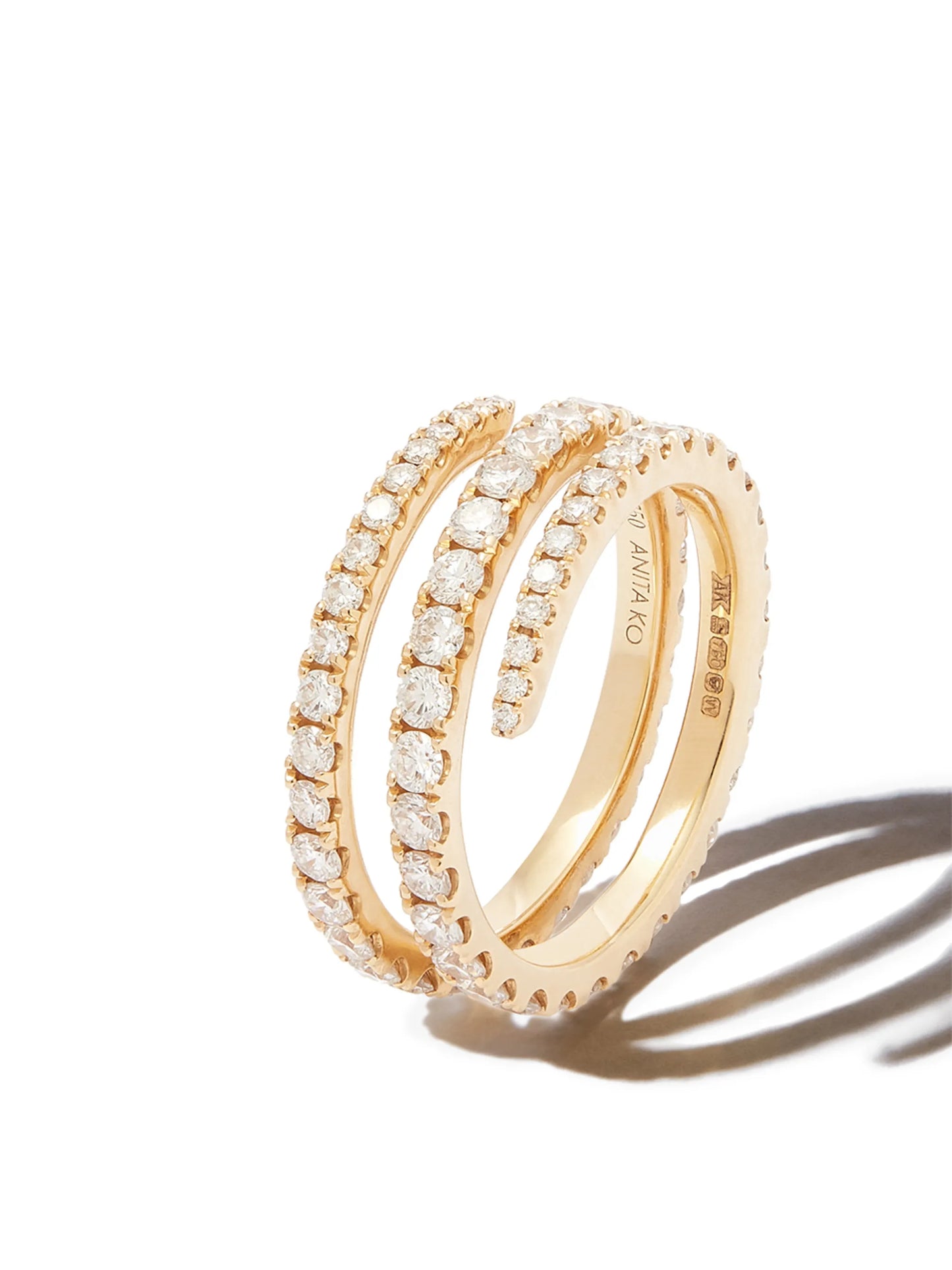 18kt yellow gold Coil diamond ring